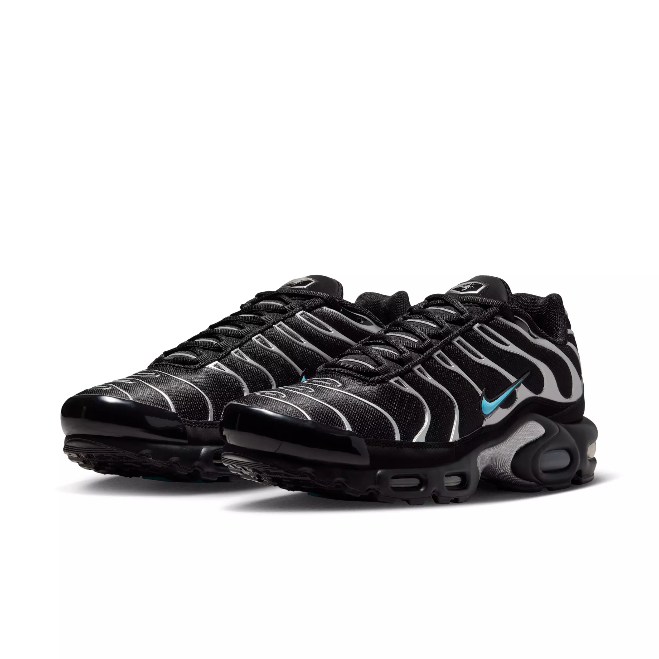Nike Air Max Plus Premium "Black/Chrome/Gamma Blue" Men's Shoe - BLACK/CHROME/BLUE