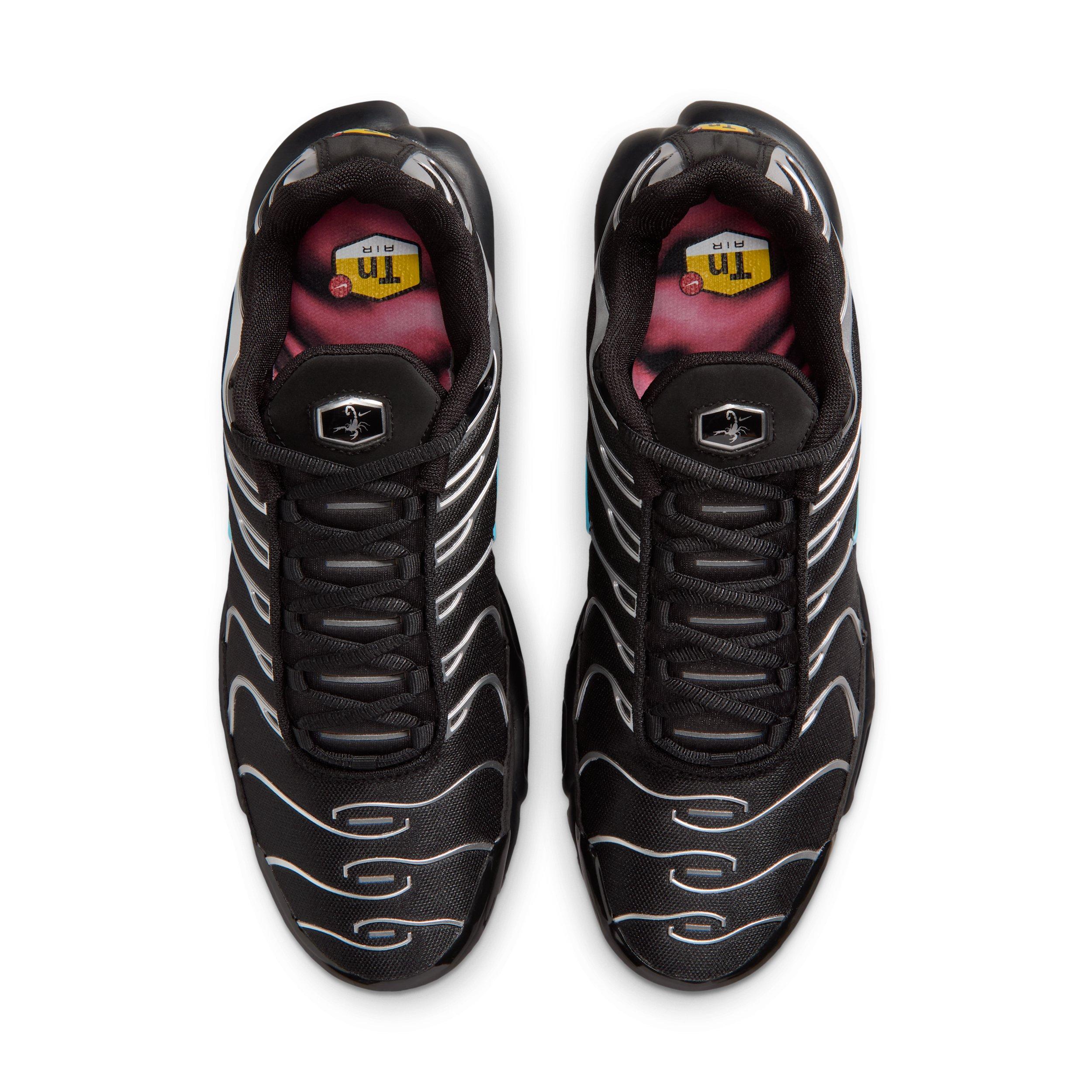 Nike Air Max Plus Premium "Black/Chrome/Gamma Blue" Men's Shoe - BLACK/CHROME/BLUE Thumbnail View 4