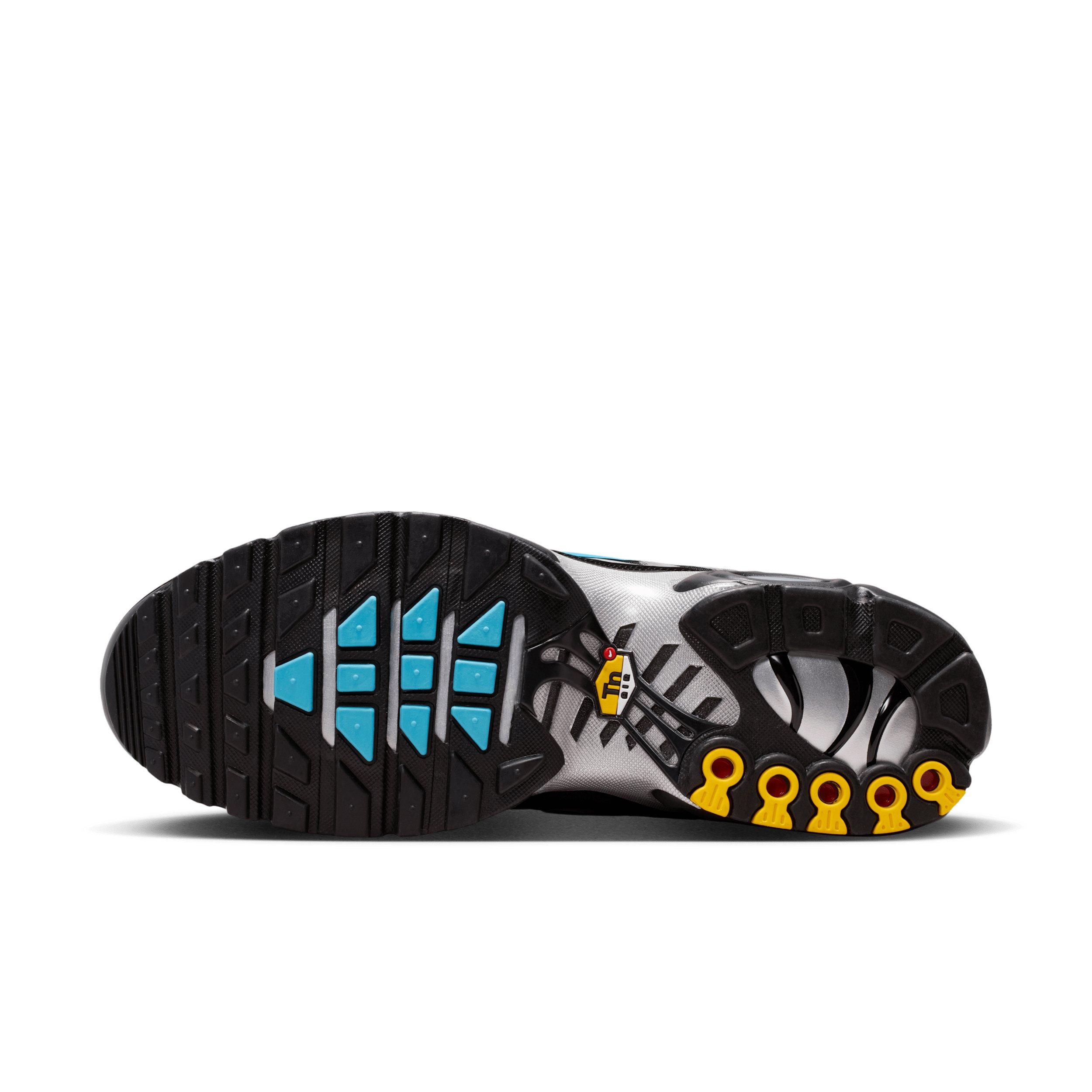 Nike Air Max Plus Premium "Black/Chrome/Gamma Blue" Men's Shoe - BLACK/CHROME/BLUE Thumbnail View 6