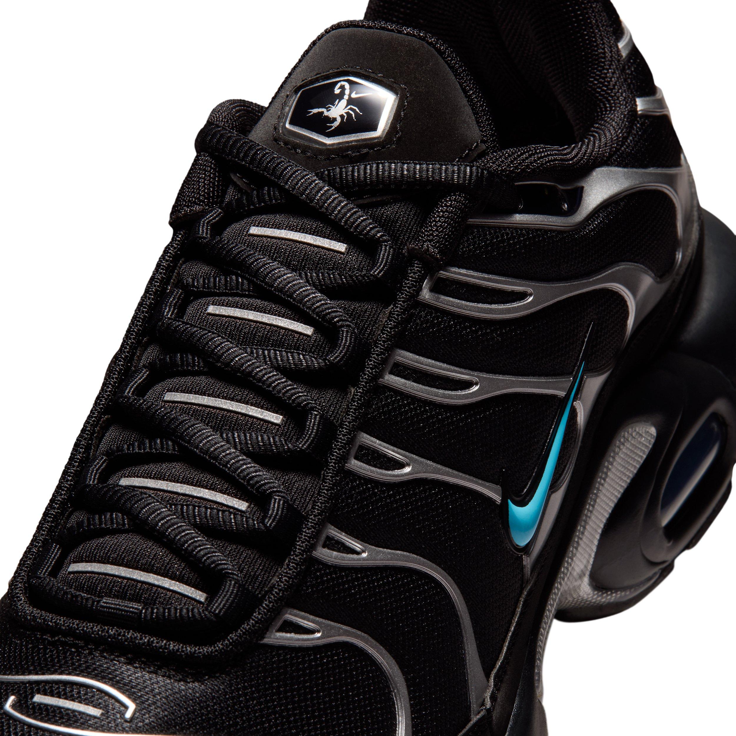 Nike Air Max Plus Premium "Black/Chrome/Gamma Blue" Men's Shoe - BLACK/CHROME/BLUE Thumbnail View 7