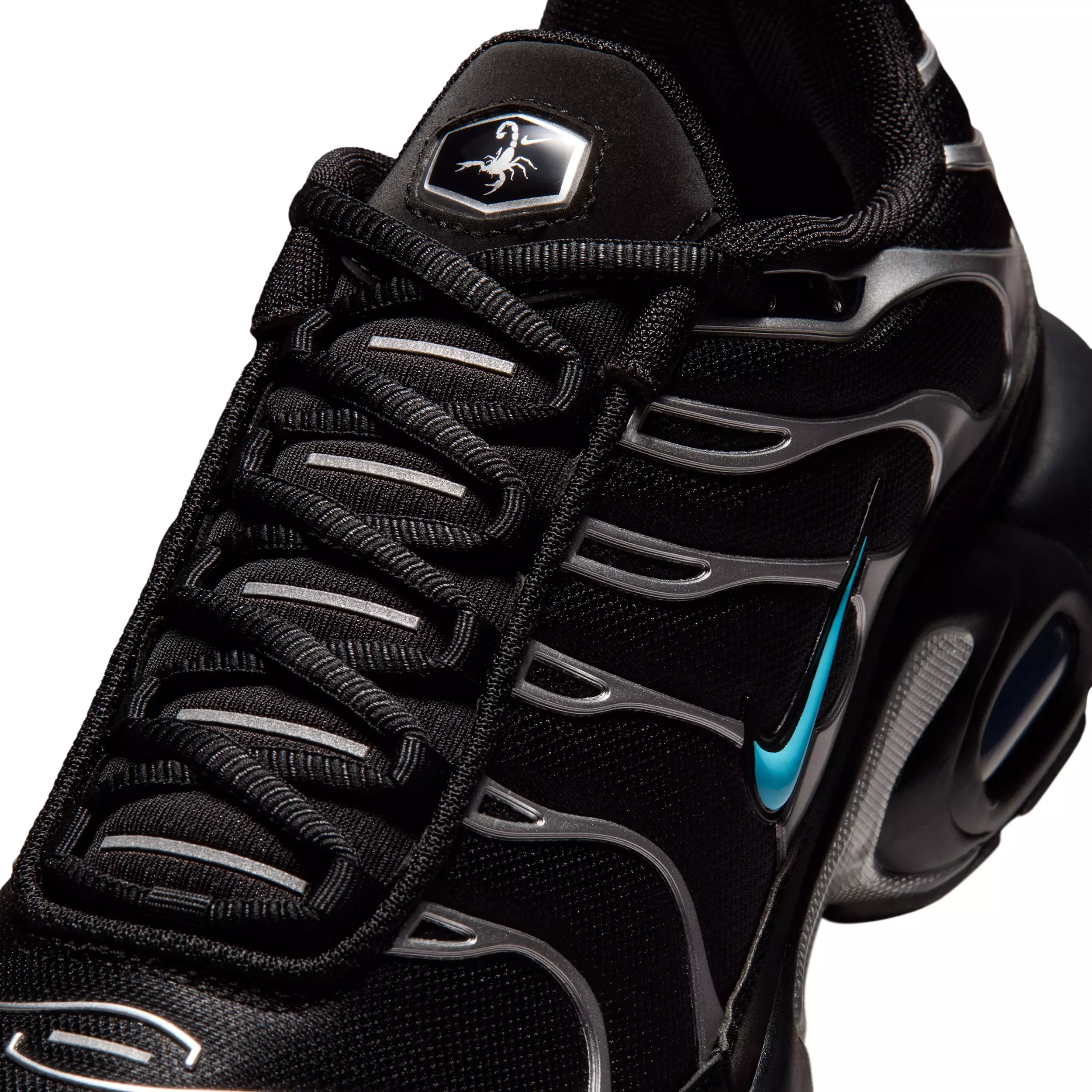 Nike Air Max Plus Premium "Black/Chrome/Gamma Blue" Men's Shoe - BLACK/CHROME/BLUE