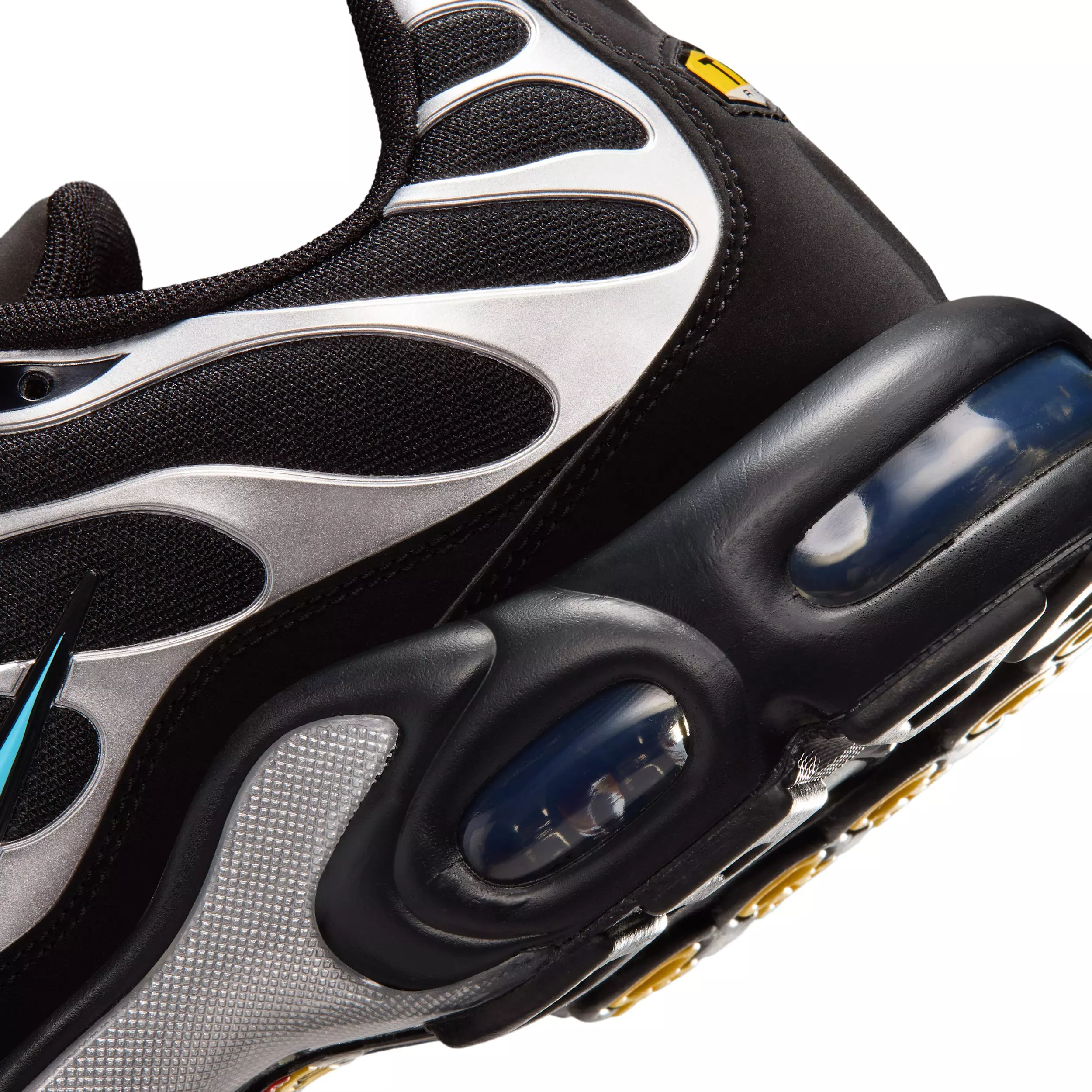 Nike Air Max Plus Premium "Black/Chrome/Gamma Blue" Men's Shoe - BLACK/CHROME/BLUE