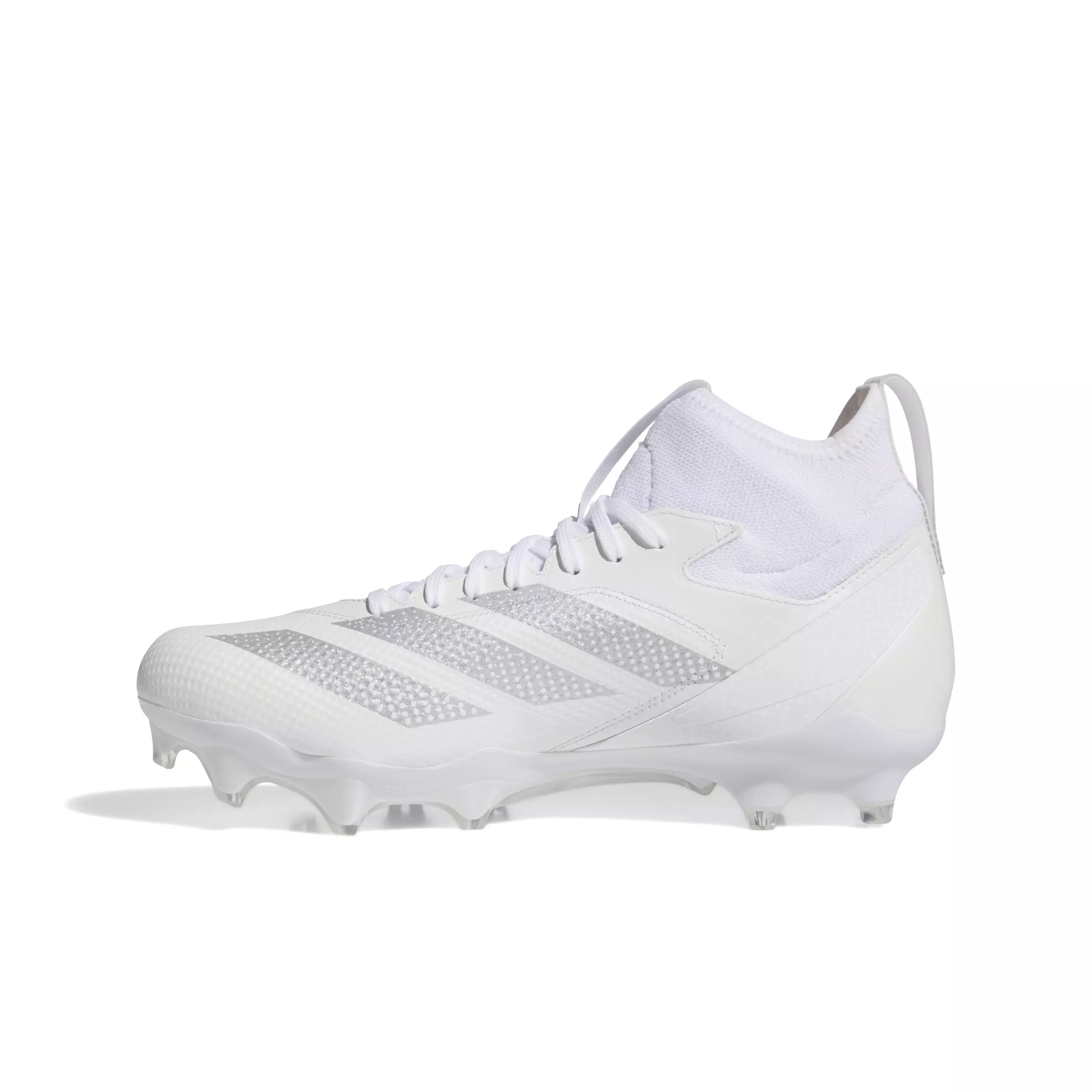 adidas Adizero Impact "Ftwr White/Silver Metallic/Ftwr White" Unisex Football Cleat - WHITE/SILVER/WHITE