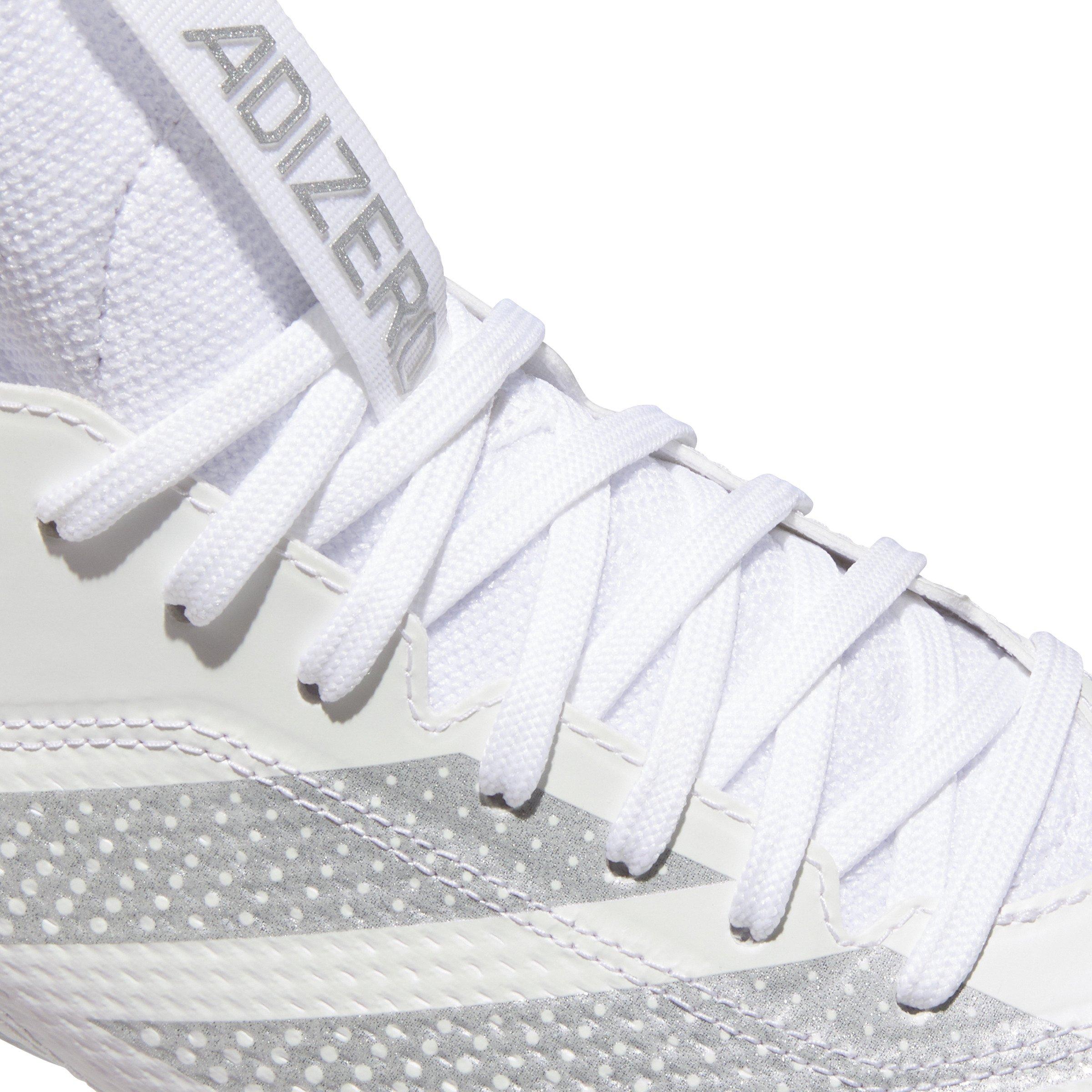 adidas Adizero Impact "Ftwr White/Silver Metallic/Ftwr White" Unisex Football Cleat - WHITE/SILVER/WHITE Thumbnail View 7