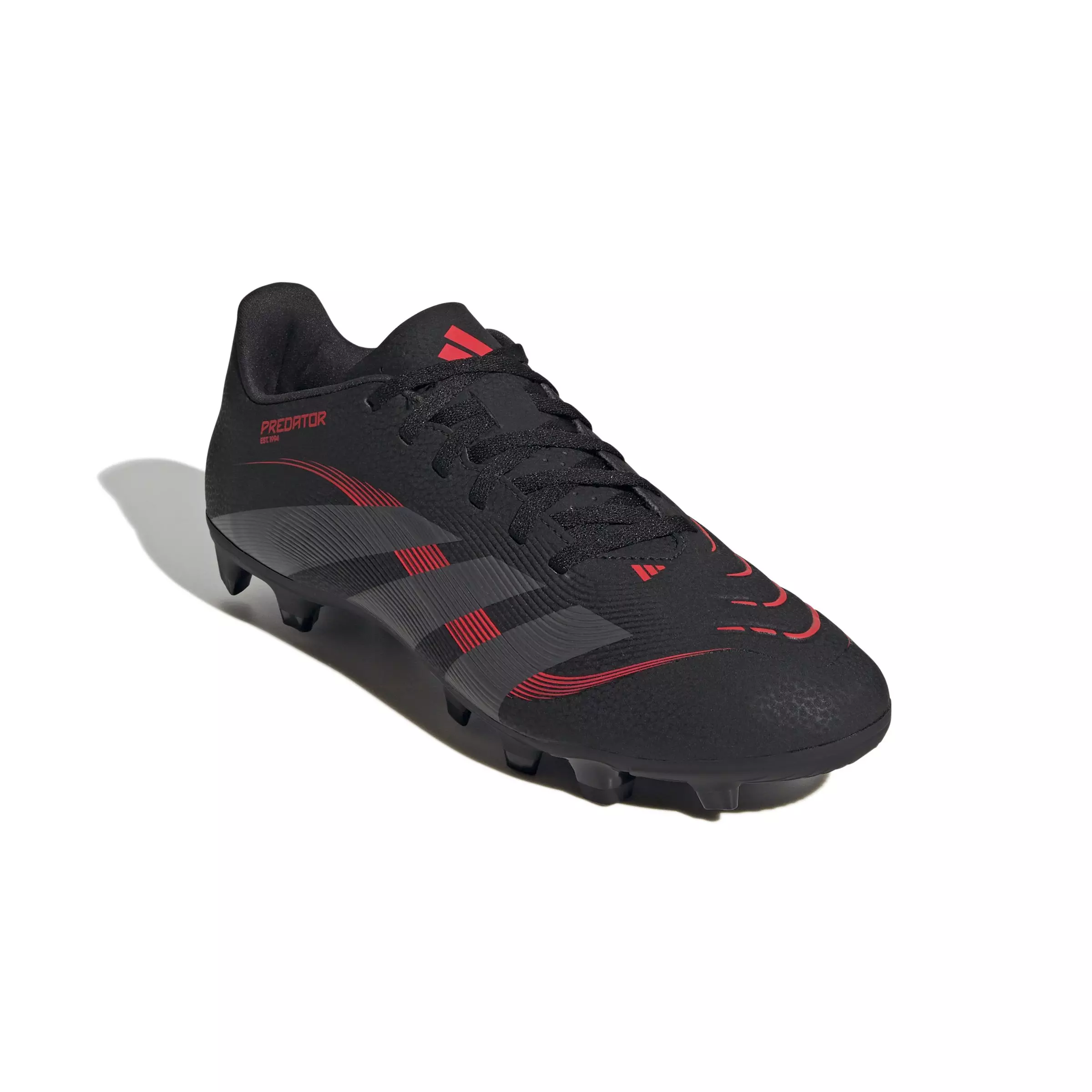 adidas Predator Club MG "Core Black/Grey Four/Lucid Red" Unisex Soccer Cleat - BLACK/GREY/RED