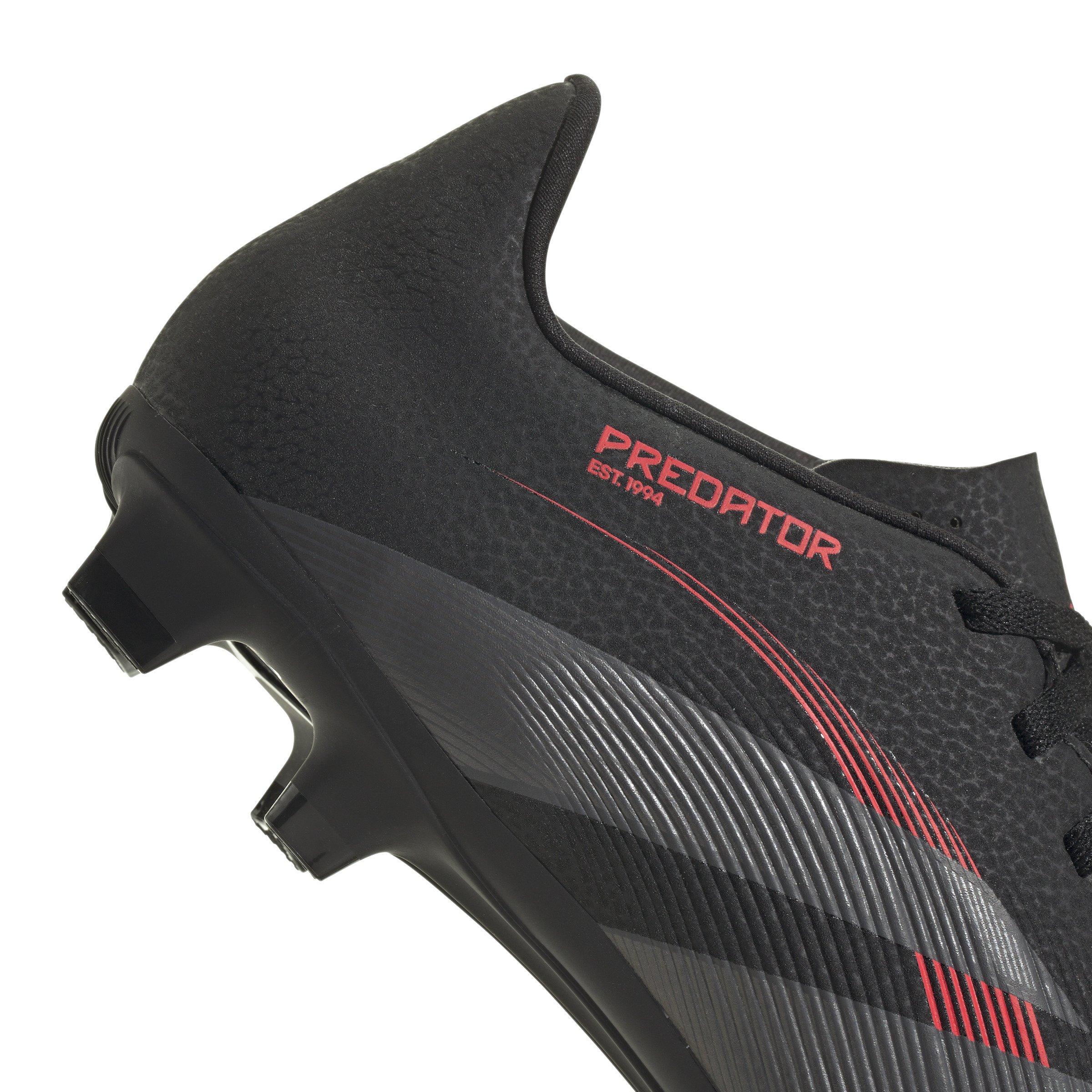 adidas Predator Club MG "Core Black/Grey Four/Lucid Red" Unisex Soccer Cleat - BLACK/GREY/RED Thumbnail View 8
