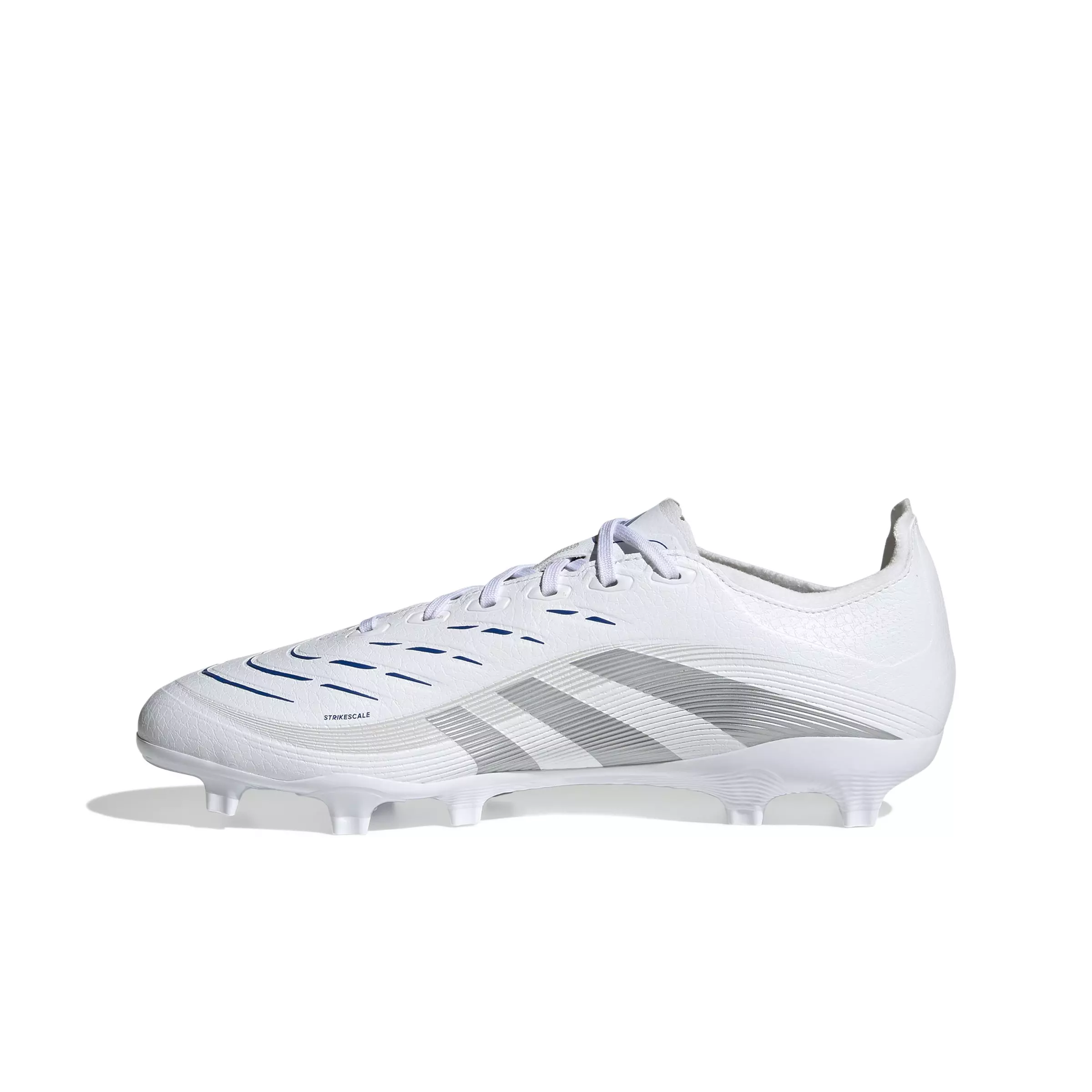 adidas Predator League MG "Ftwr White/Silver Metallic/Bright Royal" Unisex Soccer Cleat - WHITE/SILVER/ROYAL