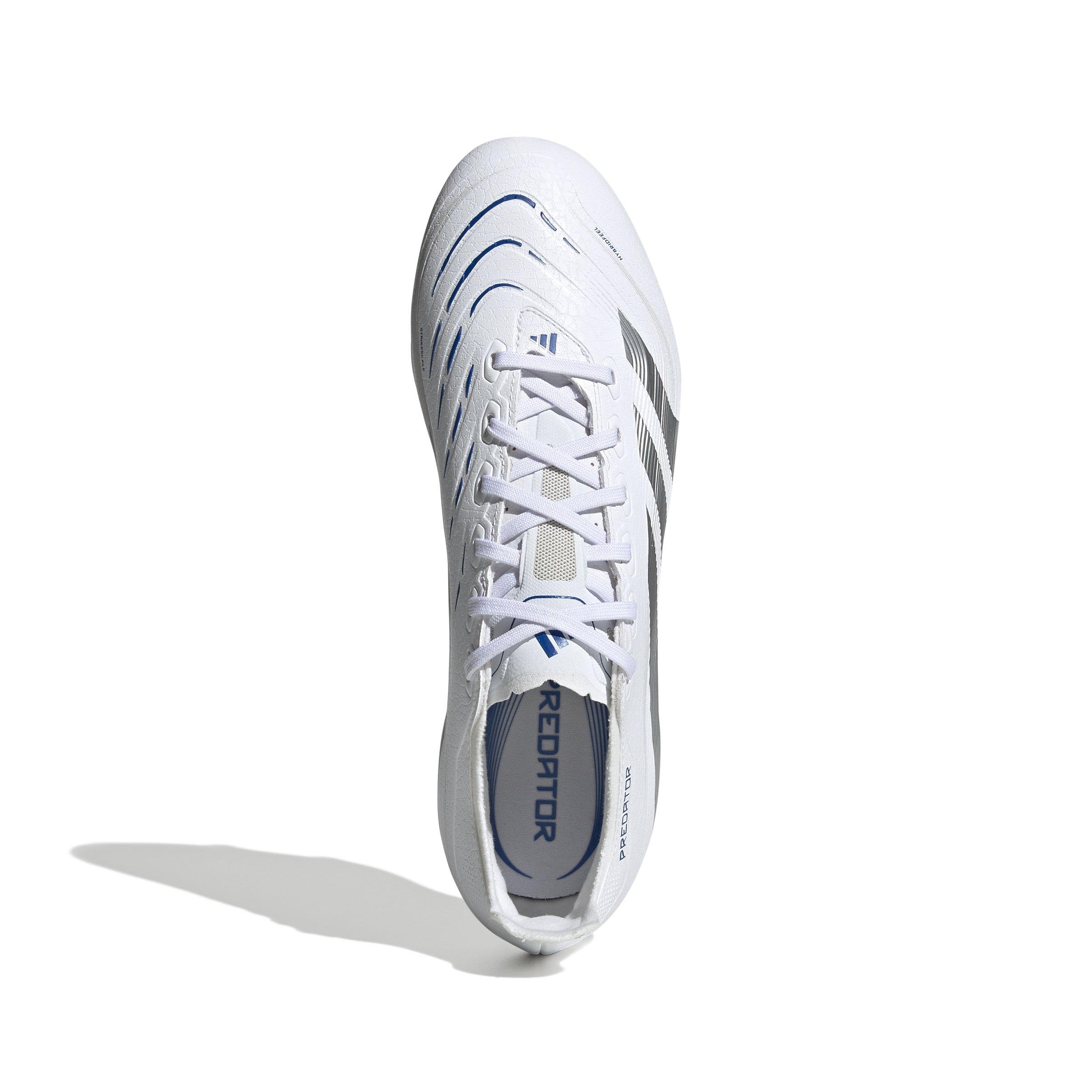 adidas Predator League MG "Ftwr White/Silver Metallic/Bright Royal" Unisex Soccer Cleat - WHITE/SILVER/ROYAL Thumbnail View 5