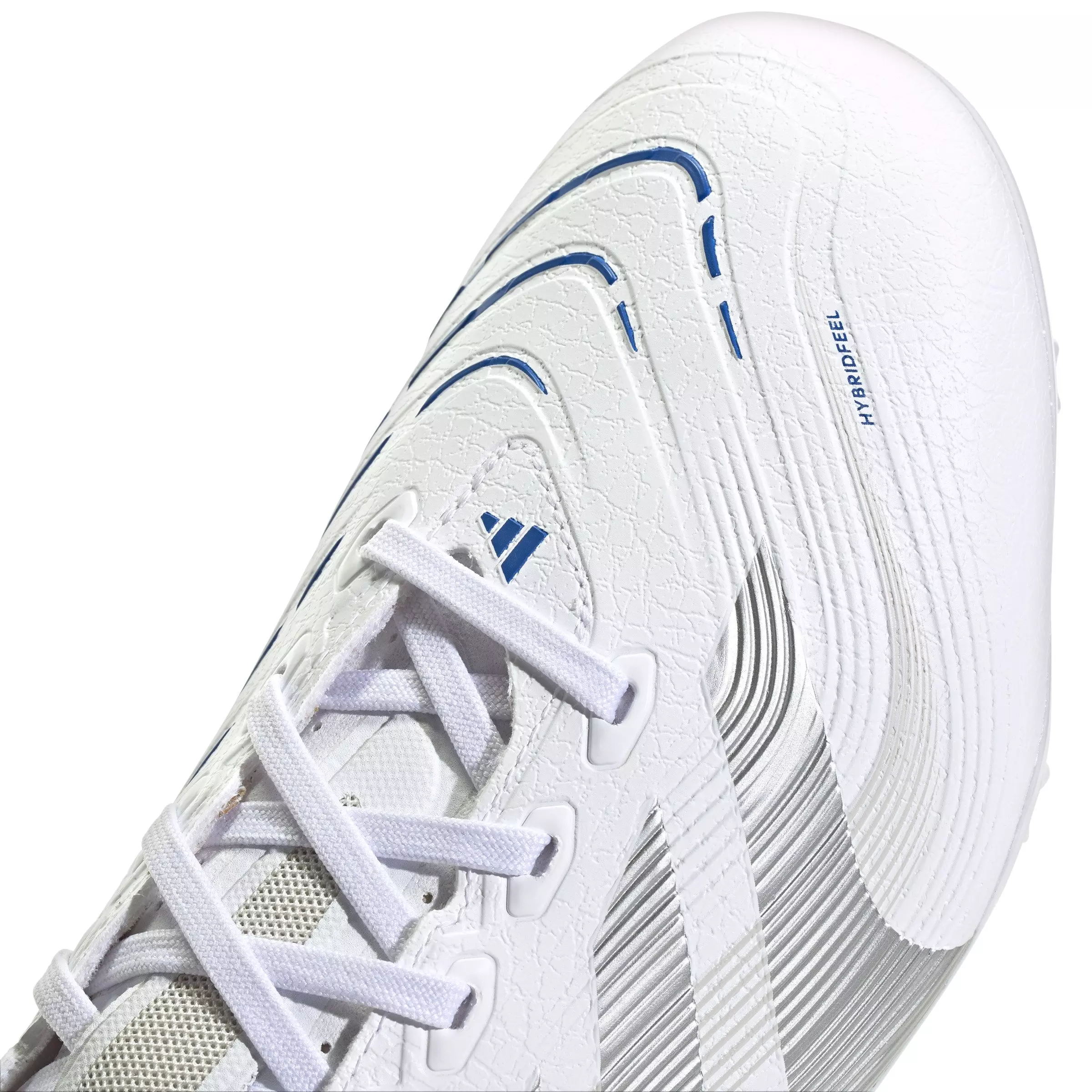 adidas Predator League MG "Ftwr White/Silver Metallic/Bright Royal" Unisex Soccer Cleat - WHITE/SILVER/ROYAL