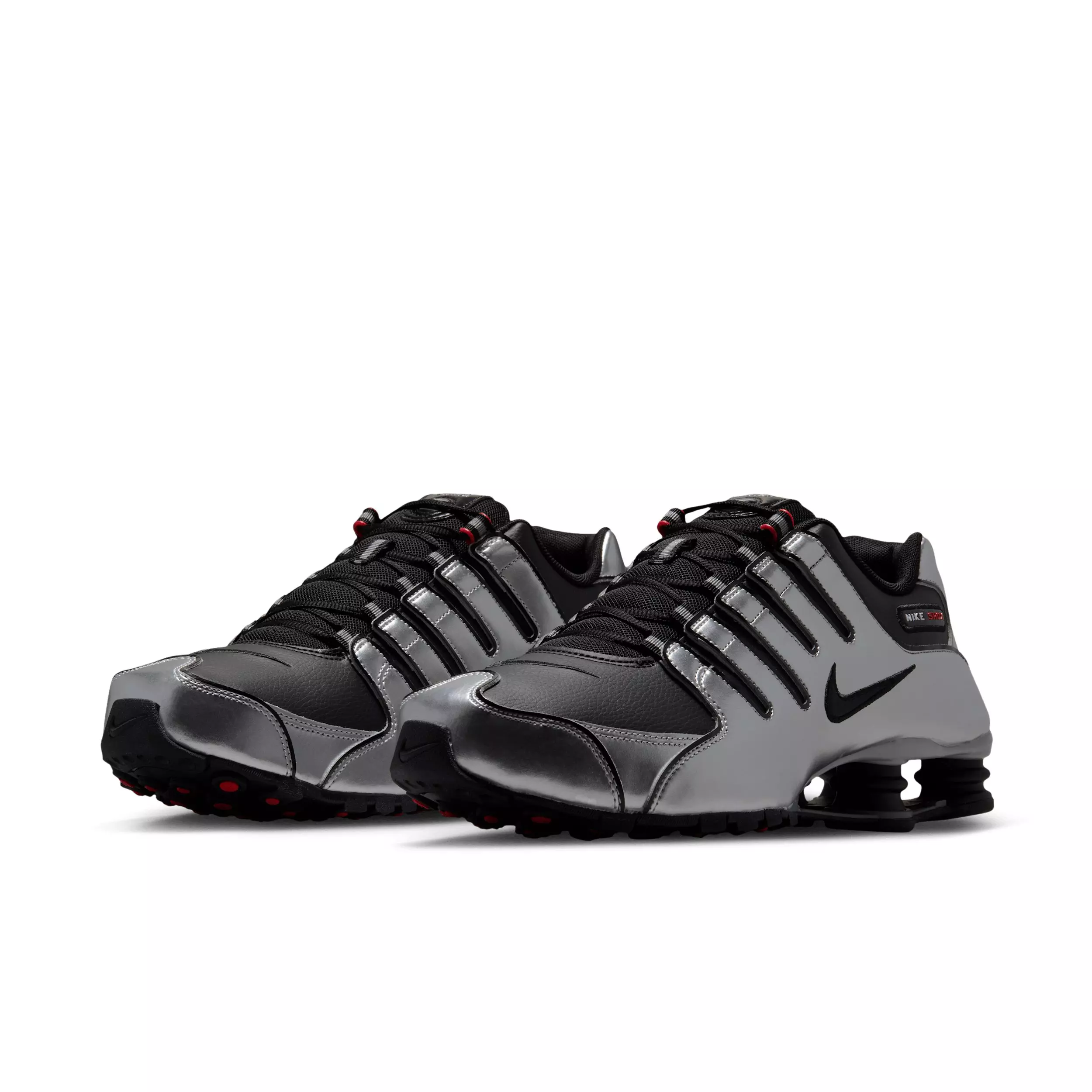 Nike Shox NZ "Black/Metallic Silver/University Red/Black" Men's Shoe - BLACK/SILVER/RED/BLACK