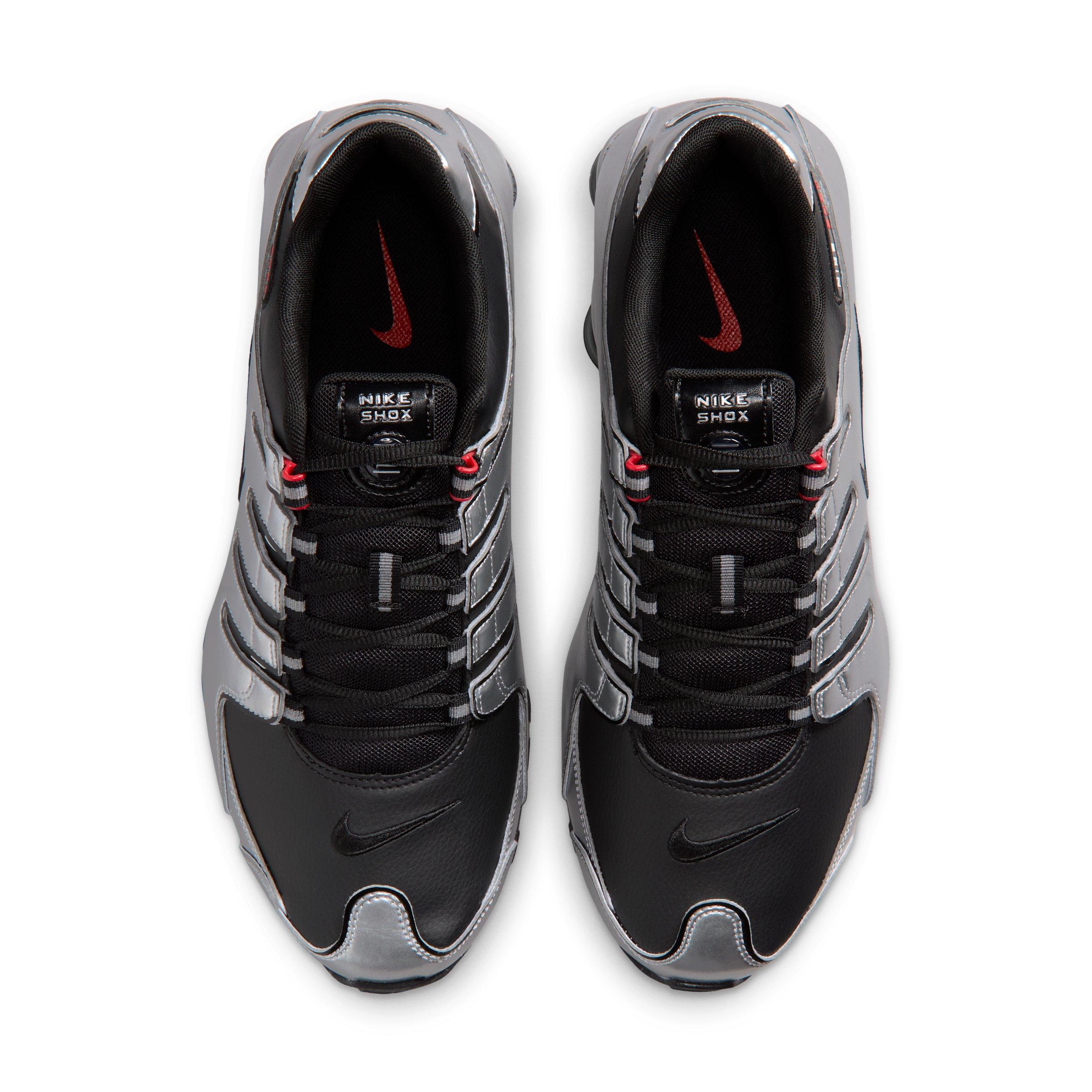 Nike Shox NZ "Black/Metallic Silver/University Red/Black" Men's Shoe - BLACK/SILVER/RED/BLACK Thumbnail View 4