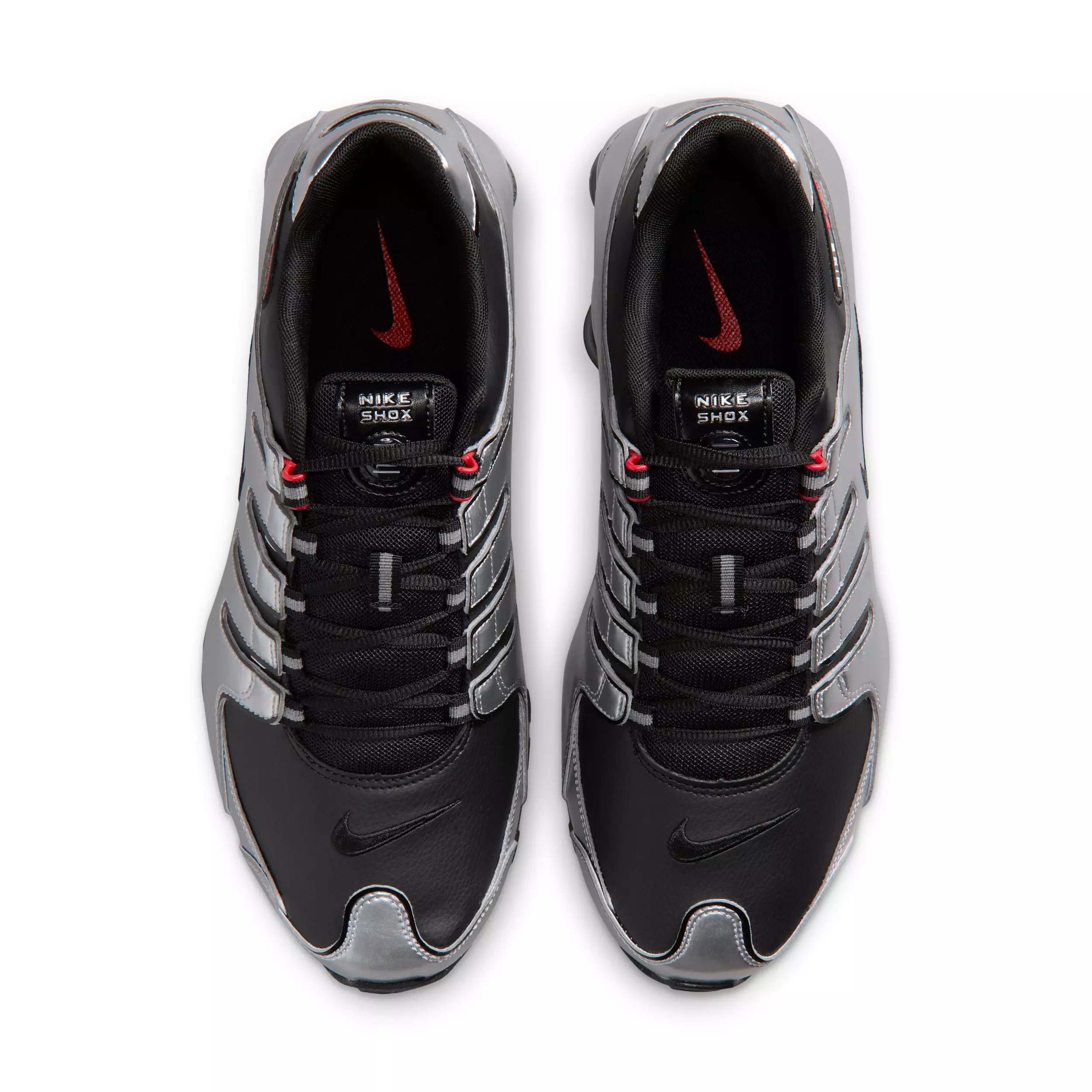 Nike Shox NZ "Black/Metallic Silver/University Red/Black" Men's Shoe - BLACK/SILVER/RED/BLACK