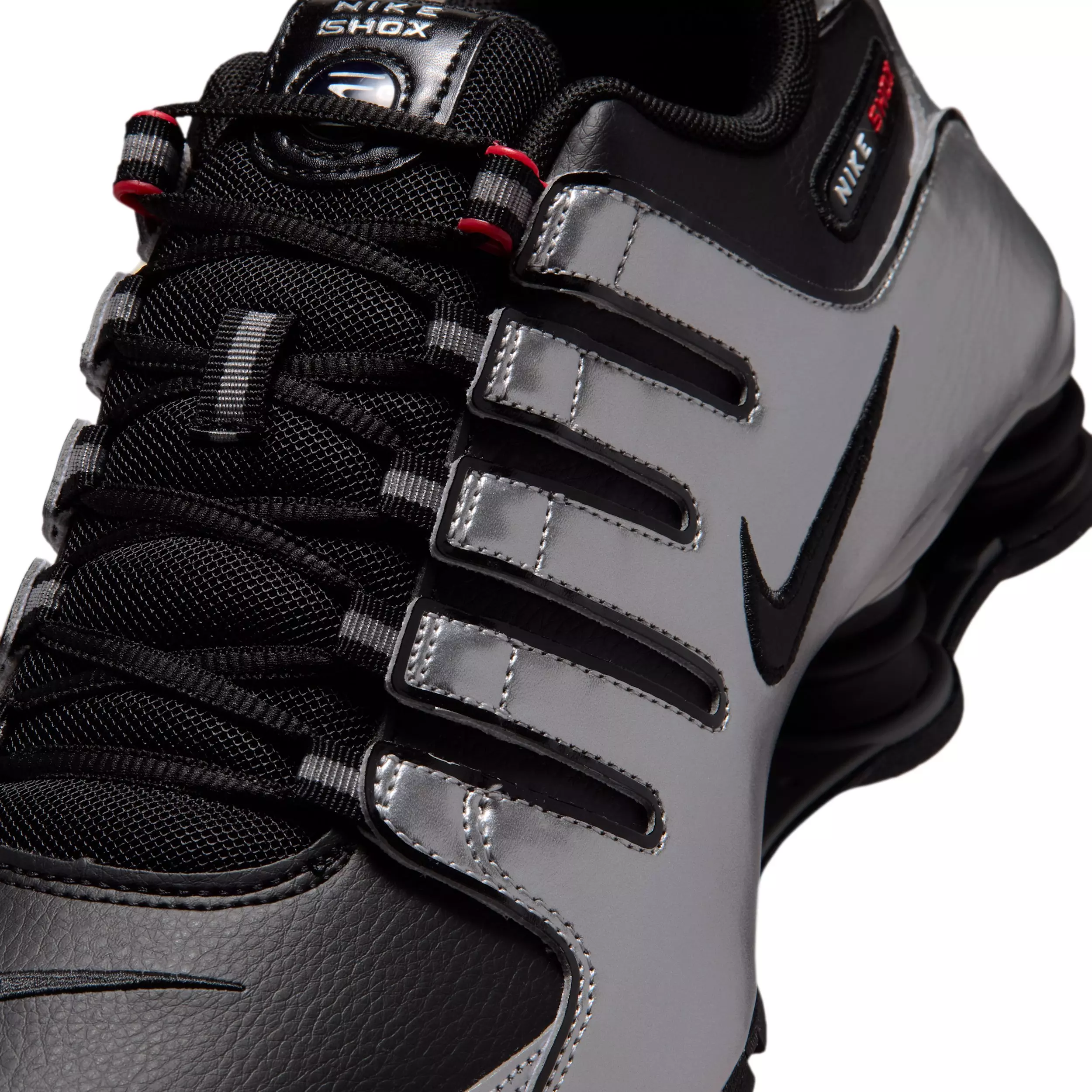 Nike Shox NZ "Black/Metallic Silver/University Red/Black" Men's Shoe - BLACK/SILVER/RED/BLACK