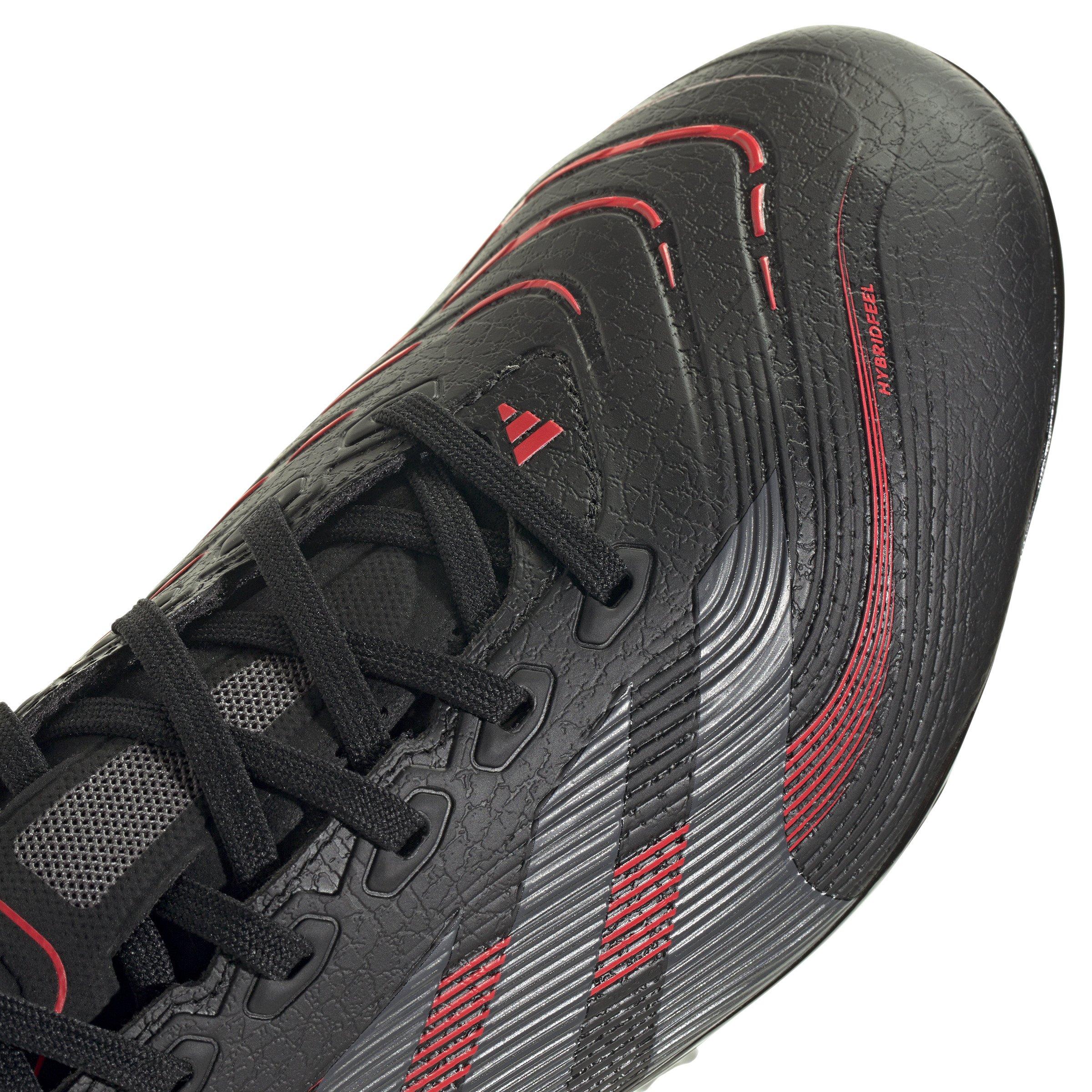 adidas Predator League Unisex MG Soccer Cleat - Black/Grey/Red