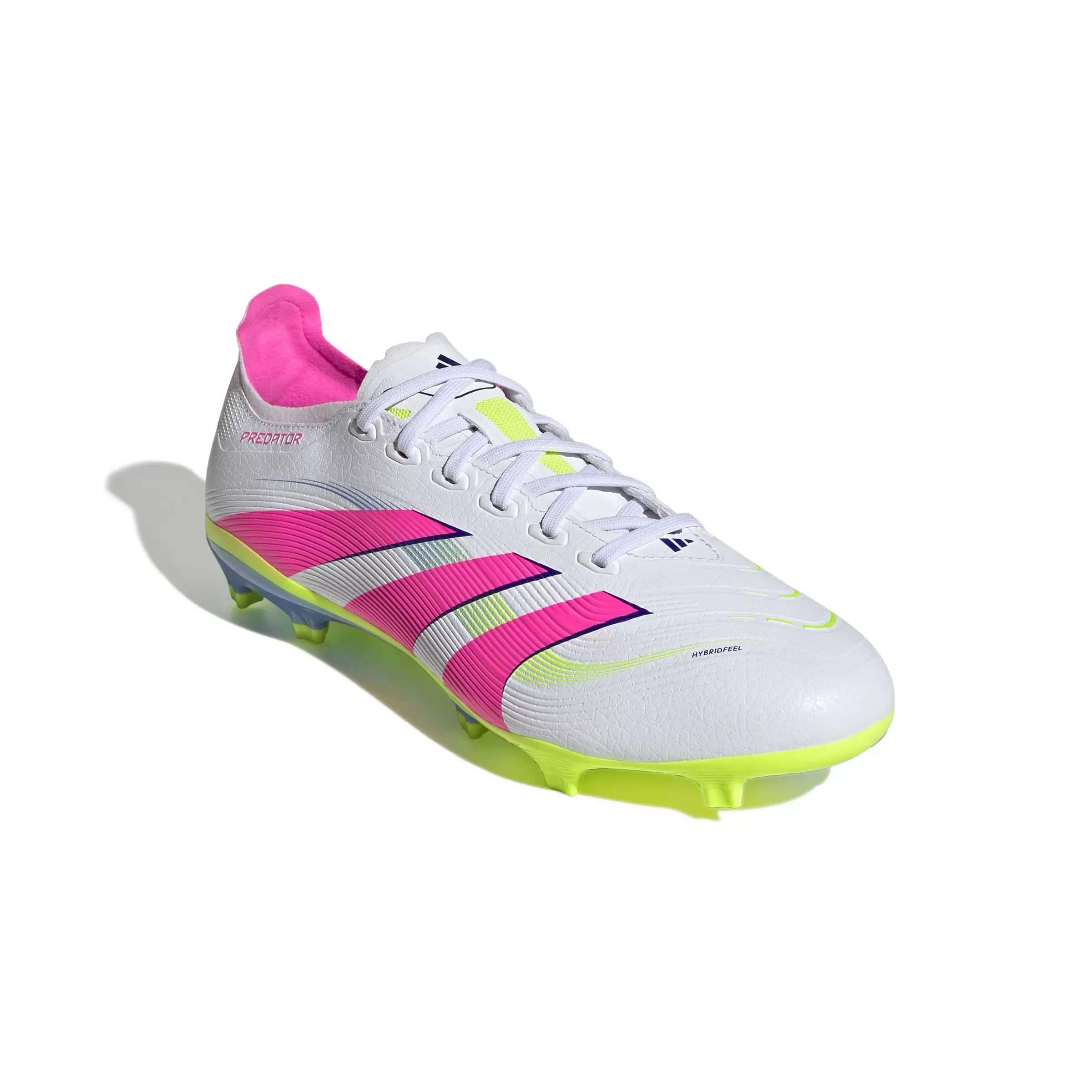 adidas Predator League MG "Ftwr White/Lucid Pink/Lucid Lemon" Unisex Soccer Cleat - WHITE/PINK/LEMON