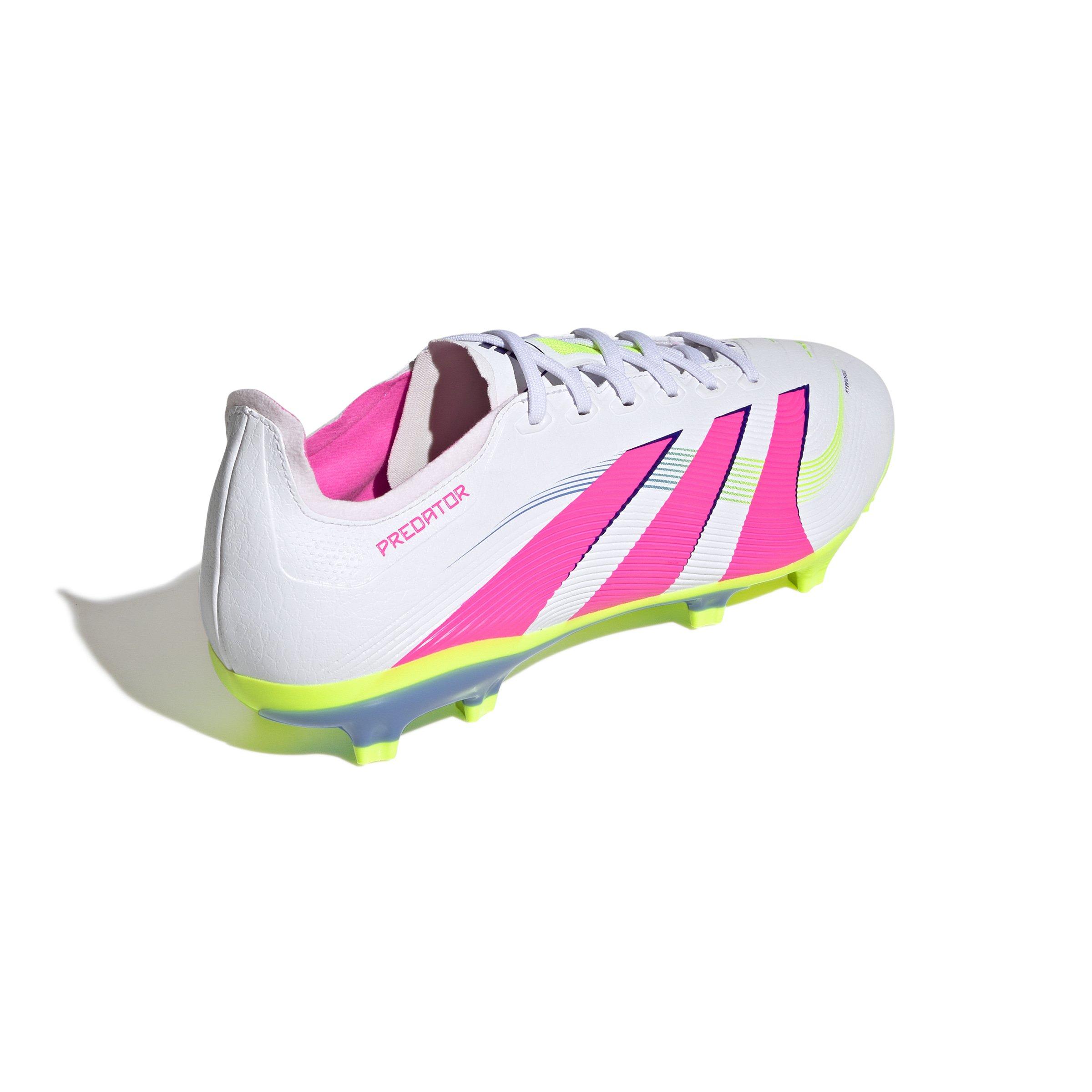 adidas Predator League MG "Ftwr White/Lucid Pink/Lucid Lemon" Unisex Soccer Cleat - WHITE/PINK/LEMON Thumbnail View 4
