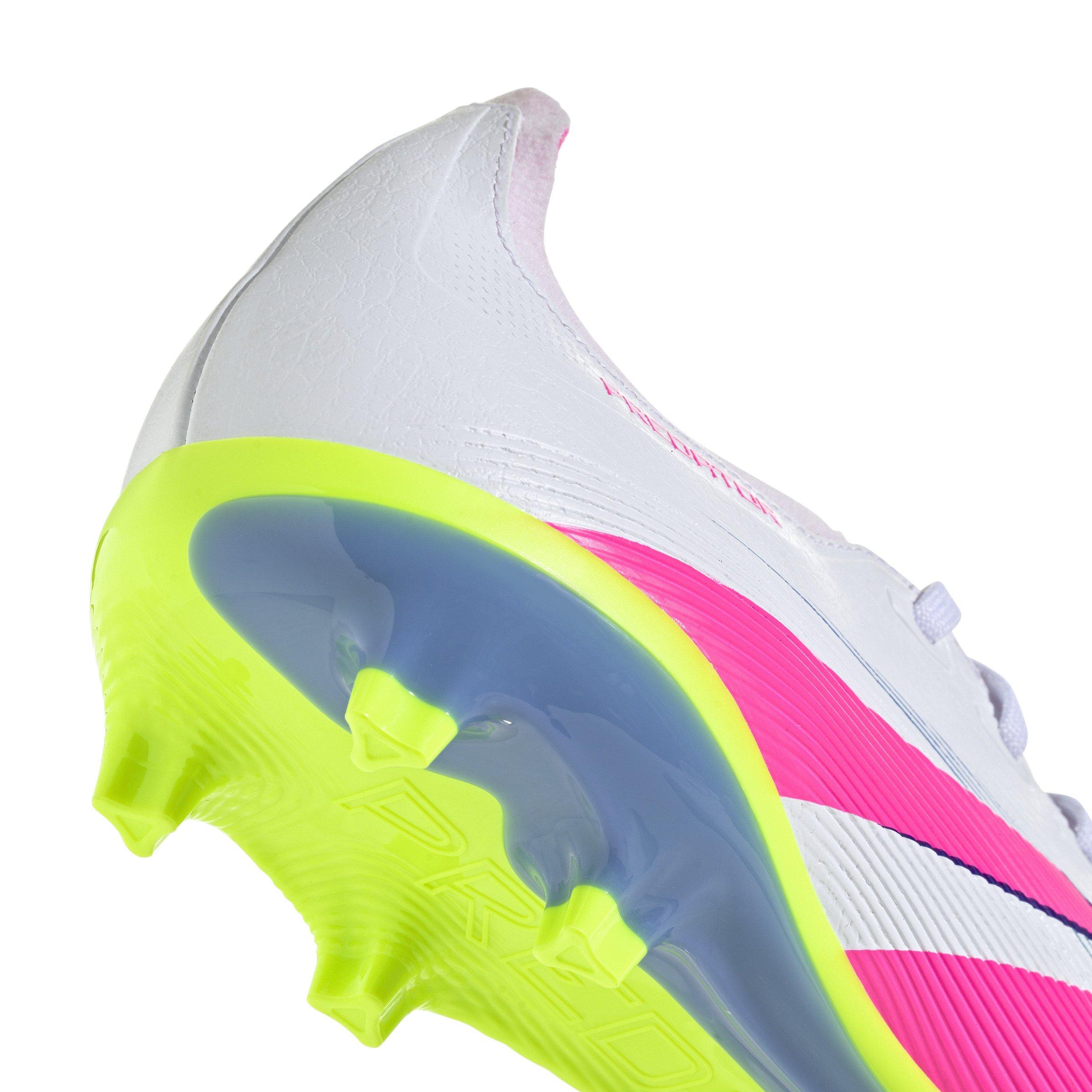 adidas Predator League MG "Ftwr White/Lucid Pink/Lucid Lemon" Unisex Soccer Cleat - WHITE/PINK/LEMON Thumbnail View 7