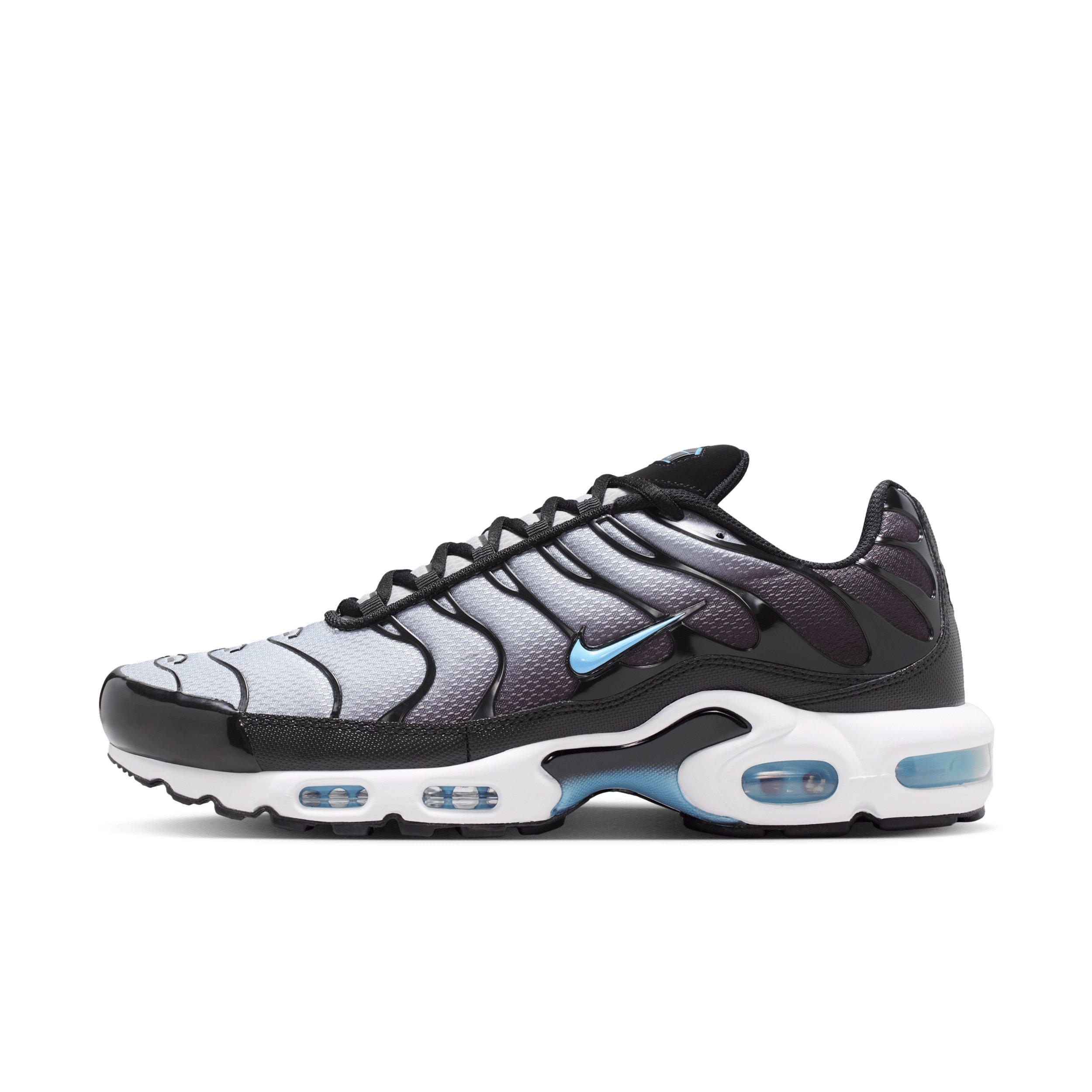 Nike Air Max Plus "Black/Light Smoke Grey/White/Football Blue" Men's Shoe - BLACK/LT GREY/WHITE/BLUE Thumbnail View 2
