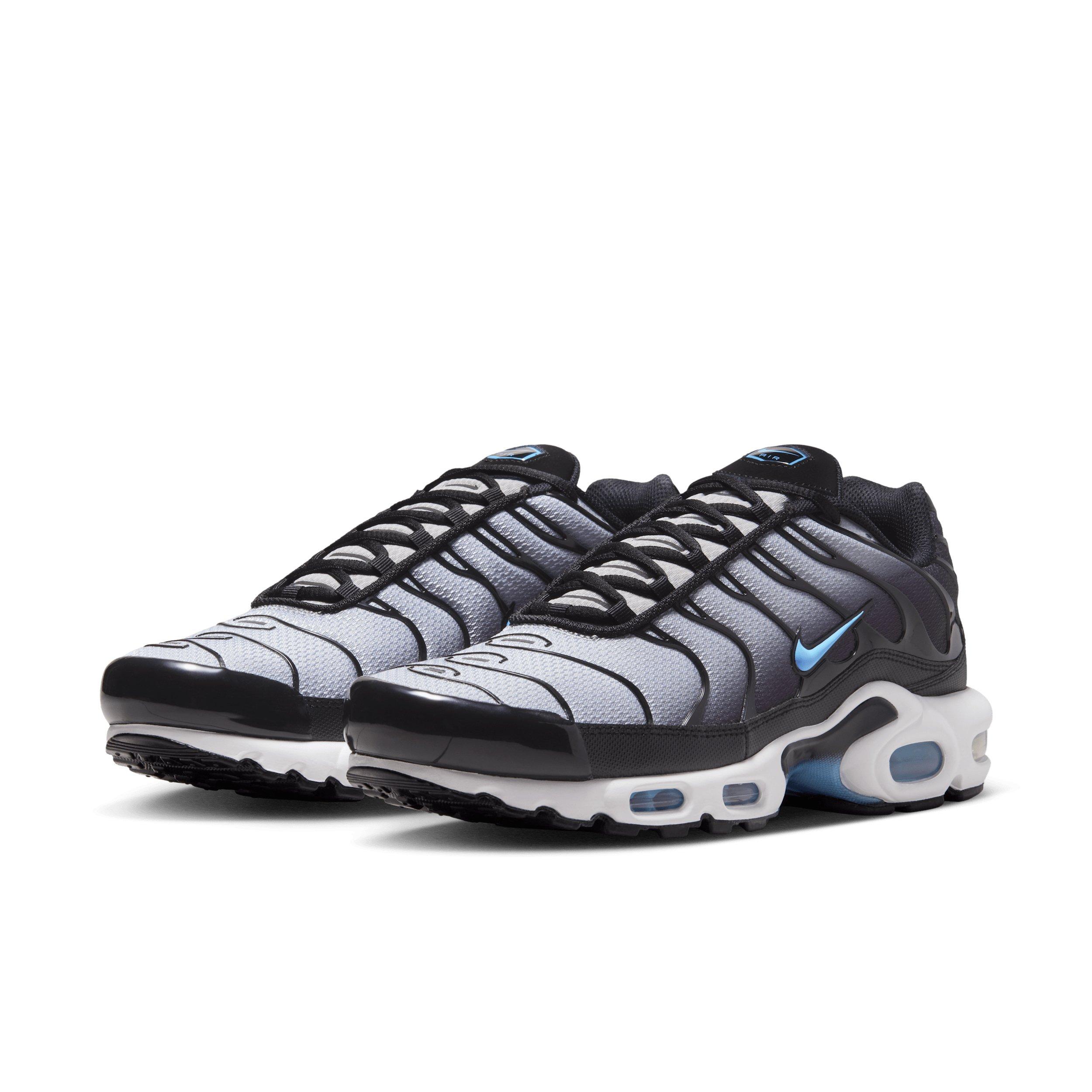Nike Air Max Plus "Black/Light Smoke Grey/White/Football Blue" Men's Shoe - BLACK/LT GREY/WHITE/BLUE Thumbnail View 3