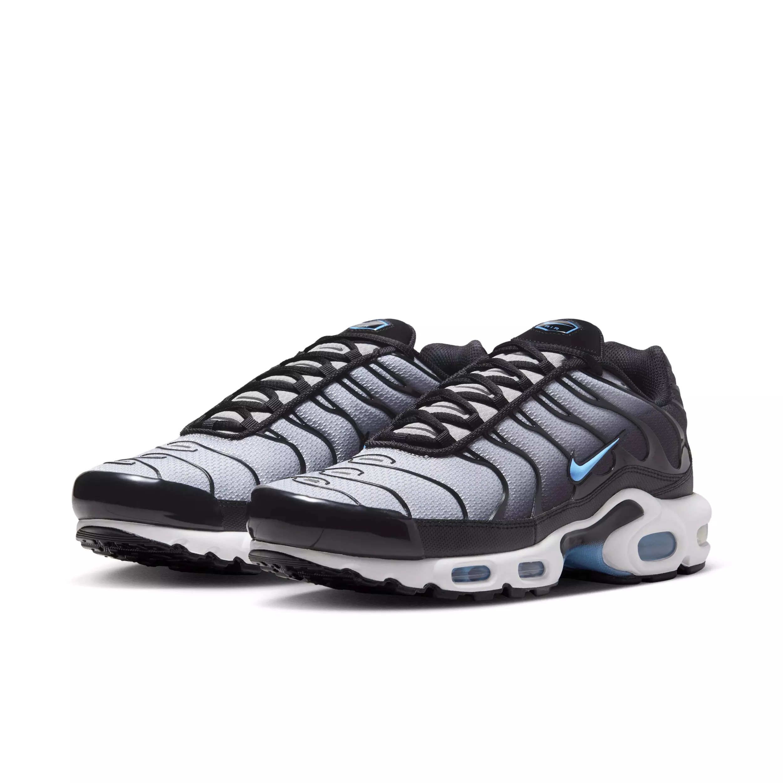Nike Air Max Plus "Black/Light Smoke Grey/White/Football Blue" Men's Shoe - BLACK/LT GREY/WHITE/BLUE