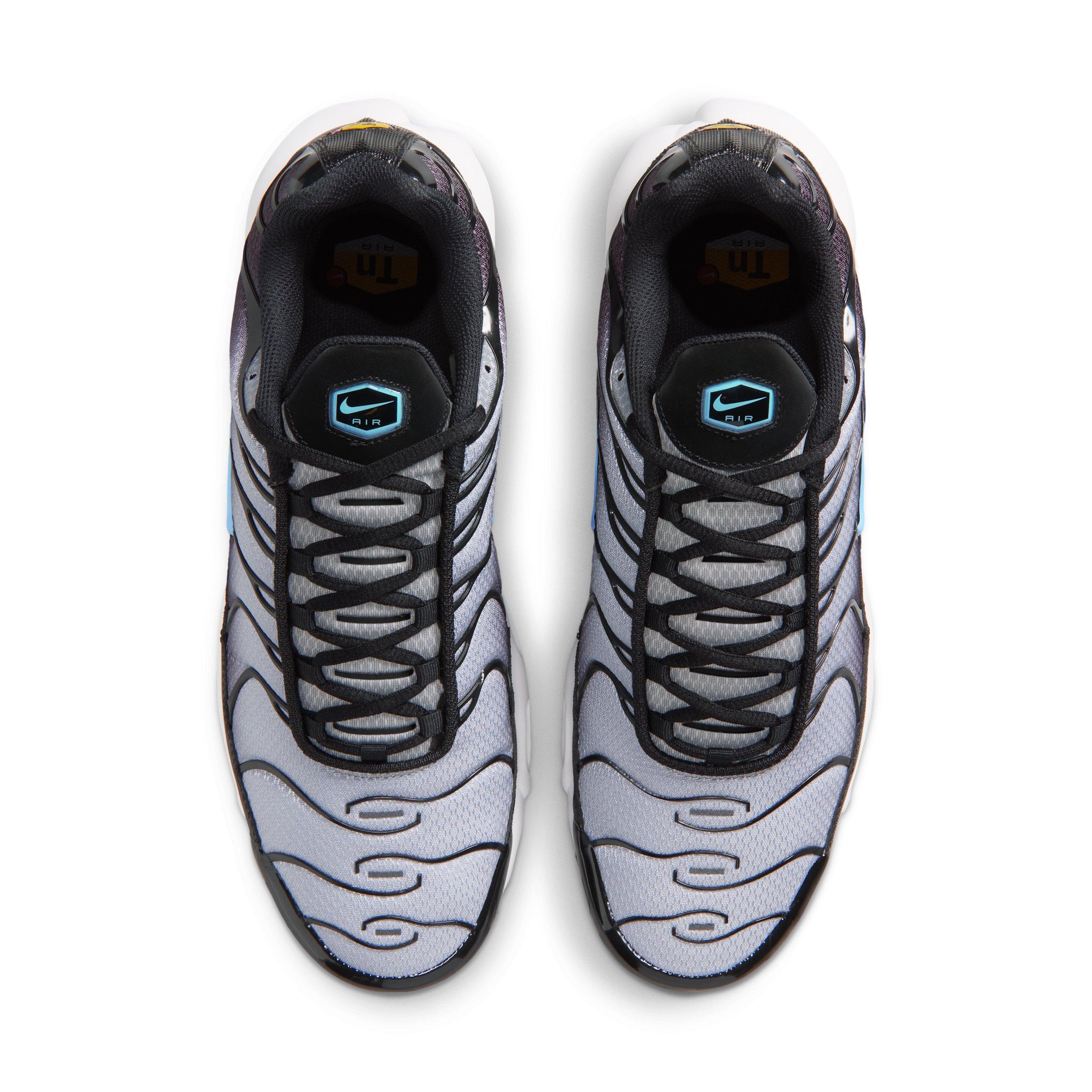 Nike Air Max Plus "Black/Light Smoke Grey/White/Football Blue" Men's Shoe - BLACK/LT GREY/WHITE/BLUE Thumbnail View 4
