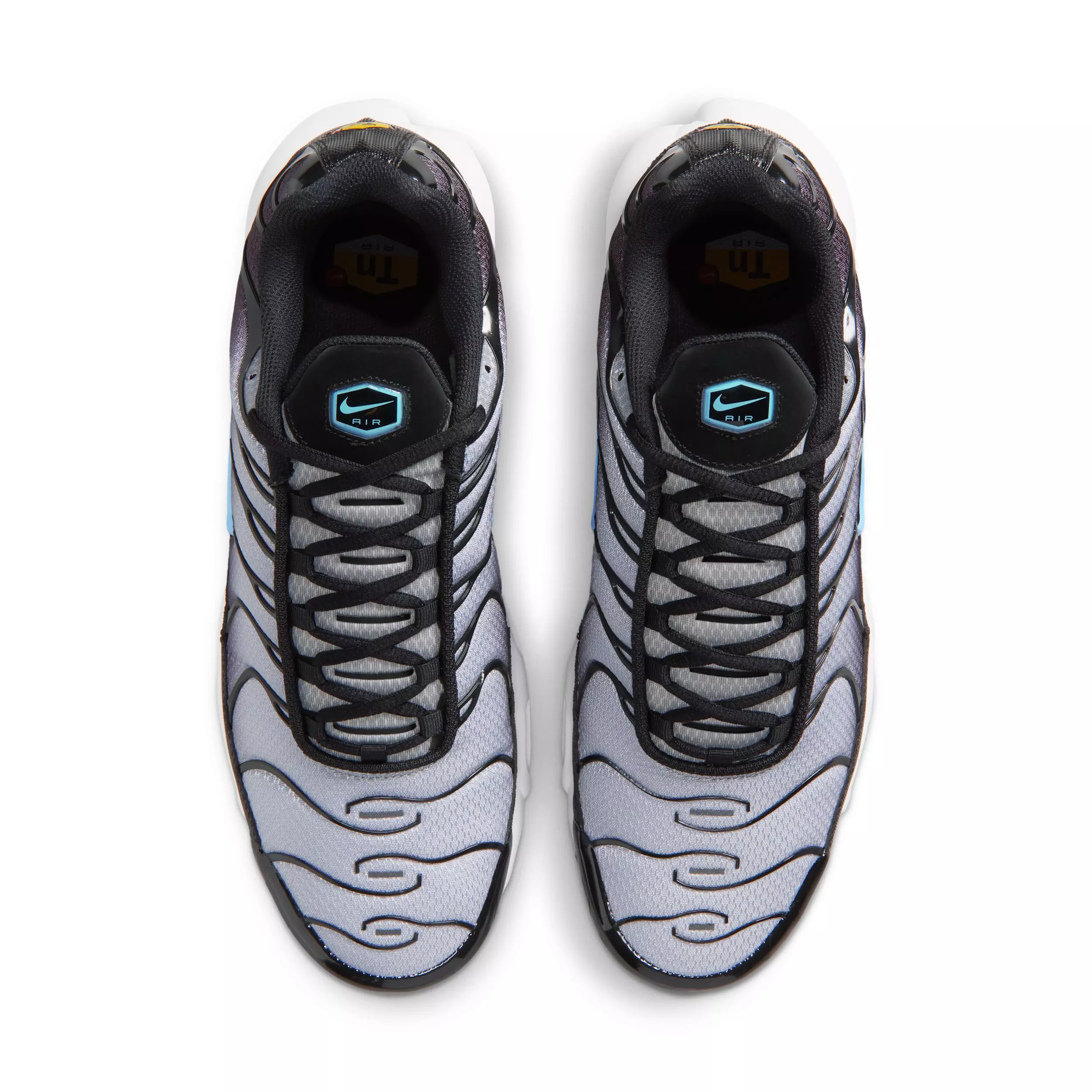 Nike Air Max Plus "Black/Light Smoke Grey/White/Football Blue" Men's Shoe - BLACK/LT GREY/WHITE/BLUE