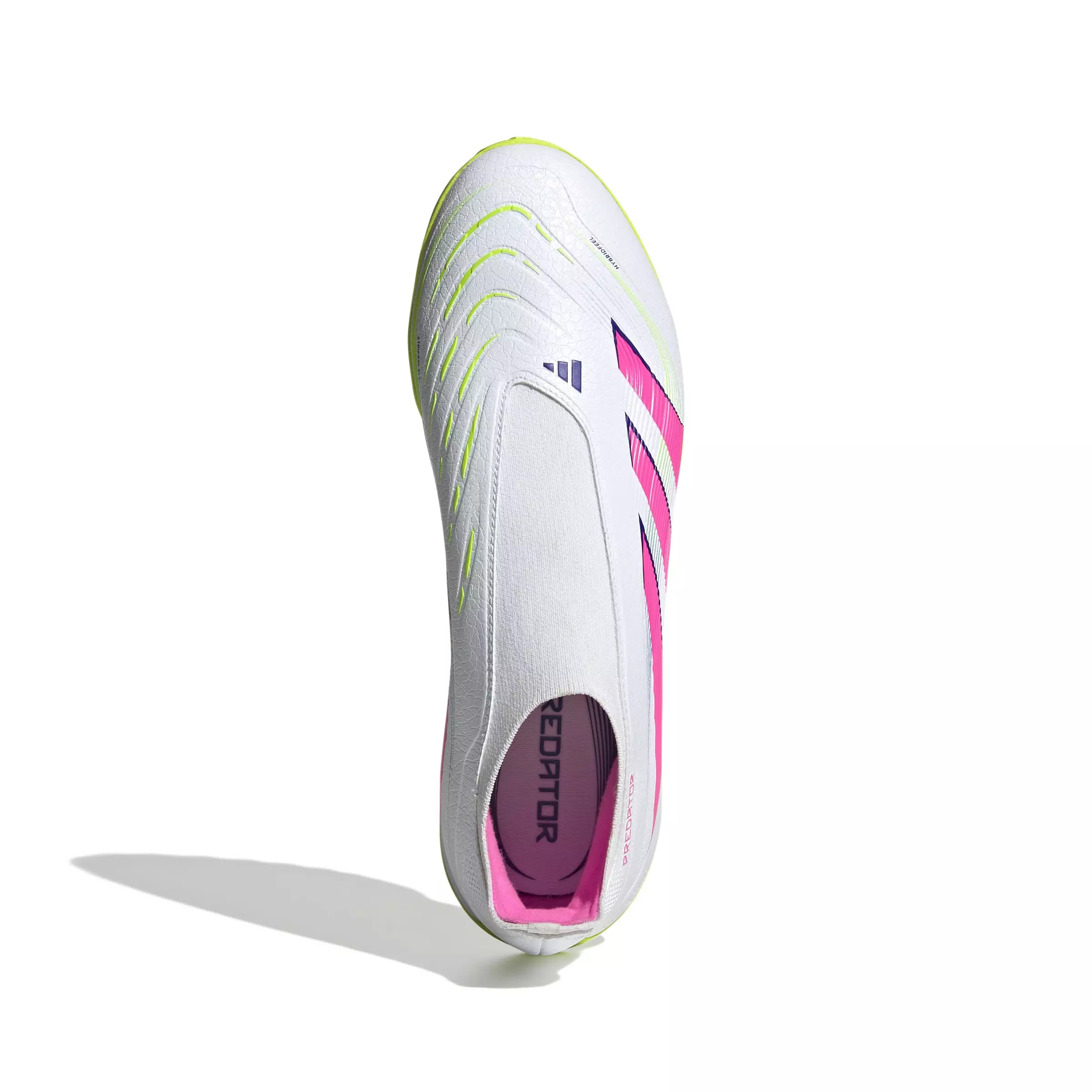 adidas Predator League Laceless Turf "Ftwr White/Lucid Pink/Lucid Lemon" Unisex Soccer Shoe - WHITE/PINK/LEMON