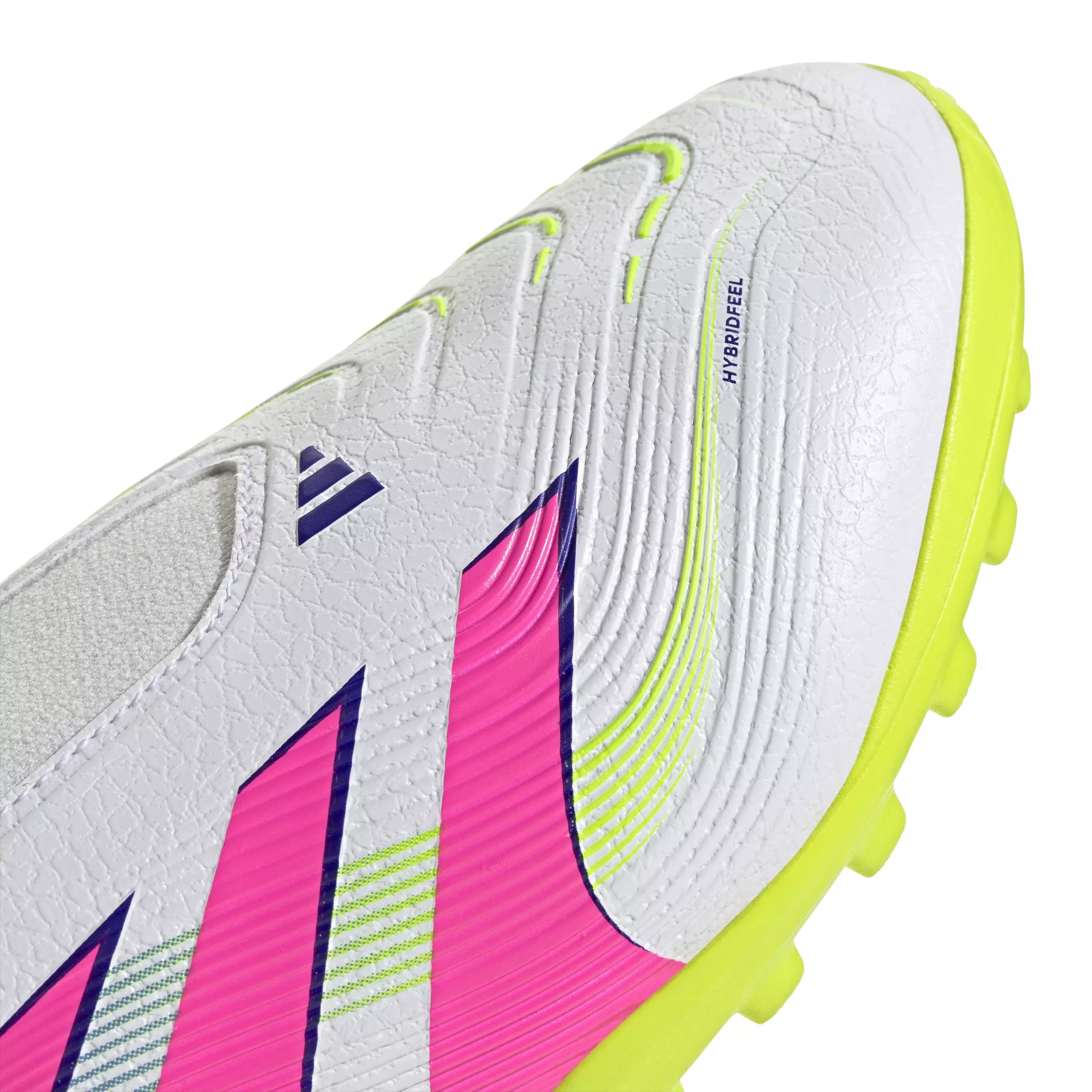 adidas Predator League Laceless Turf "Ftwr White/Lucid Pink/Lucid Lemon" Unisex Soccer Shoe - WHITE/PINK/LEMON