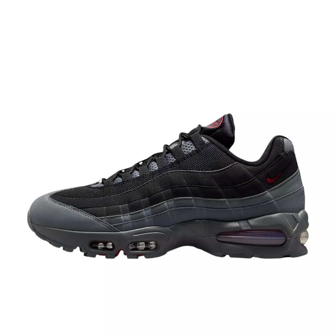 Nike Air Max 95 Big Bubble "Black/Smoke Grey/Dark Smoke Grey/Tough Red" Men's Shoe - BLACK/GREY/DK GREY/RED