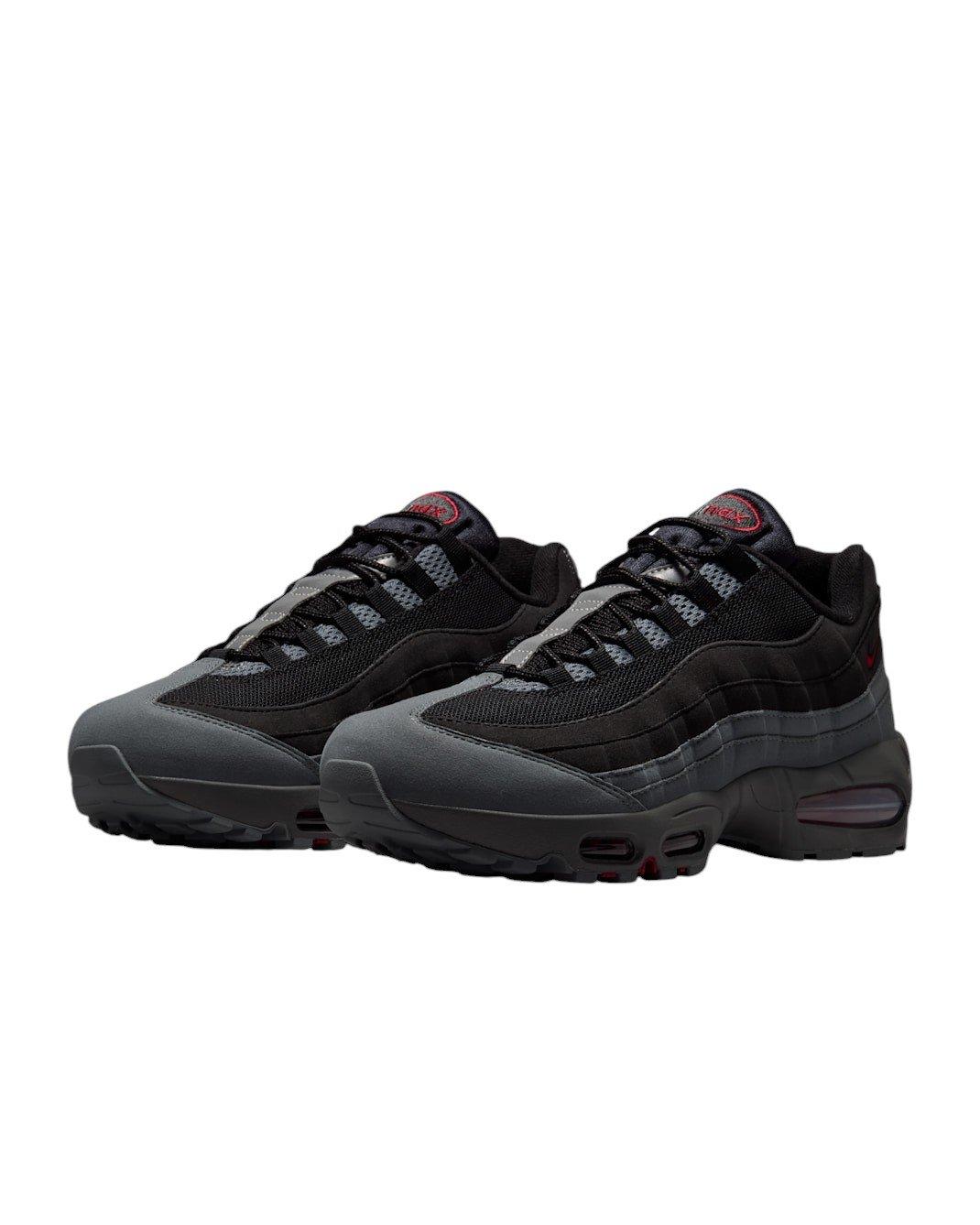 Nike Air Max 95 Big Bubble "Black/Smoke Grey/Dark Smoke Grey/Tough Red" Men's Shoe - BLACK/GREY/DK GREY/RED