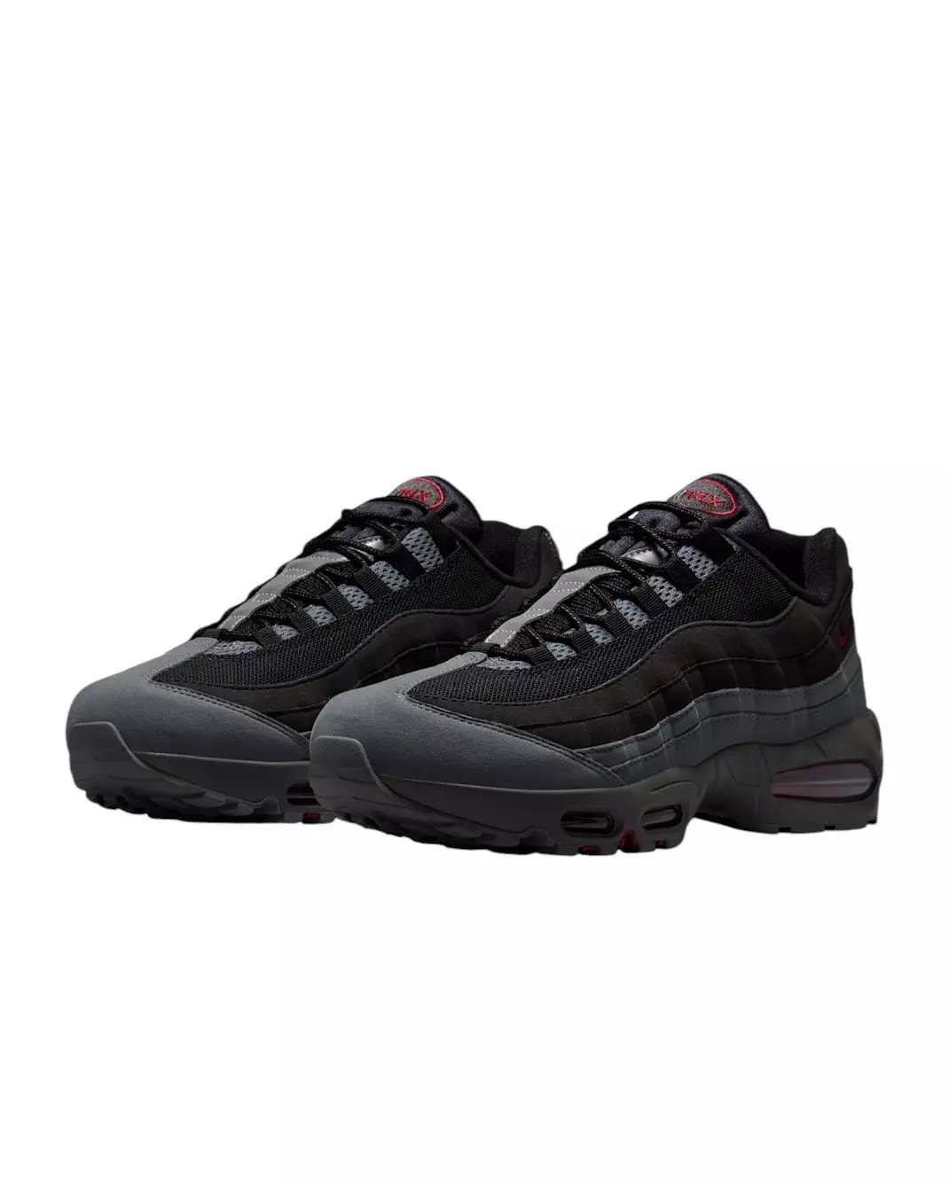 Nike Air Max 95 Big Bubble "Black/Smoke Grey/Dark Smoke Grey/Tough Red" Men's Shoe - BLACK/GREY/DK GREY/RED