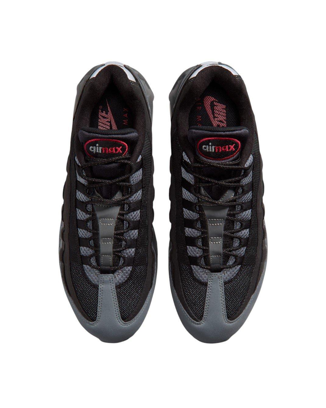 Nike Air Max 95 Big Bubble "Black/Smoke Grey/Dark Smoke Grey/Tough Red" Men's Shoe - BLACK/GREY/DK GREY/RED