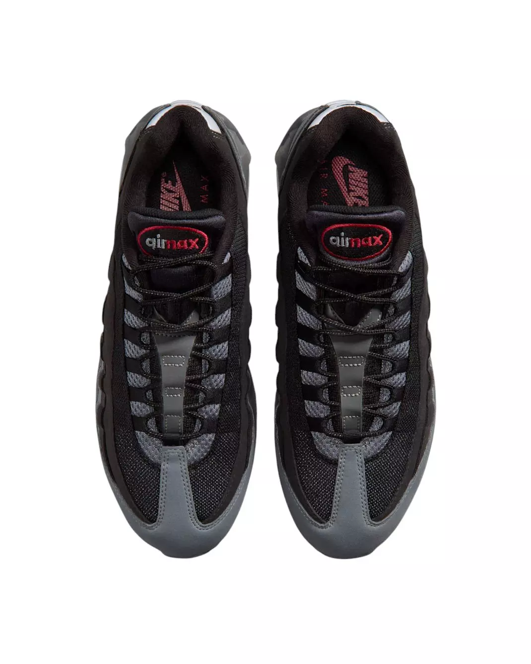 Nike Air Max 95 Big Bubble "Black/Smoke Grey/Dark Smoke Grey/Tough Red" Men's Shoe - BLACK/GREY/DK GREY/RED