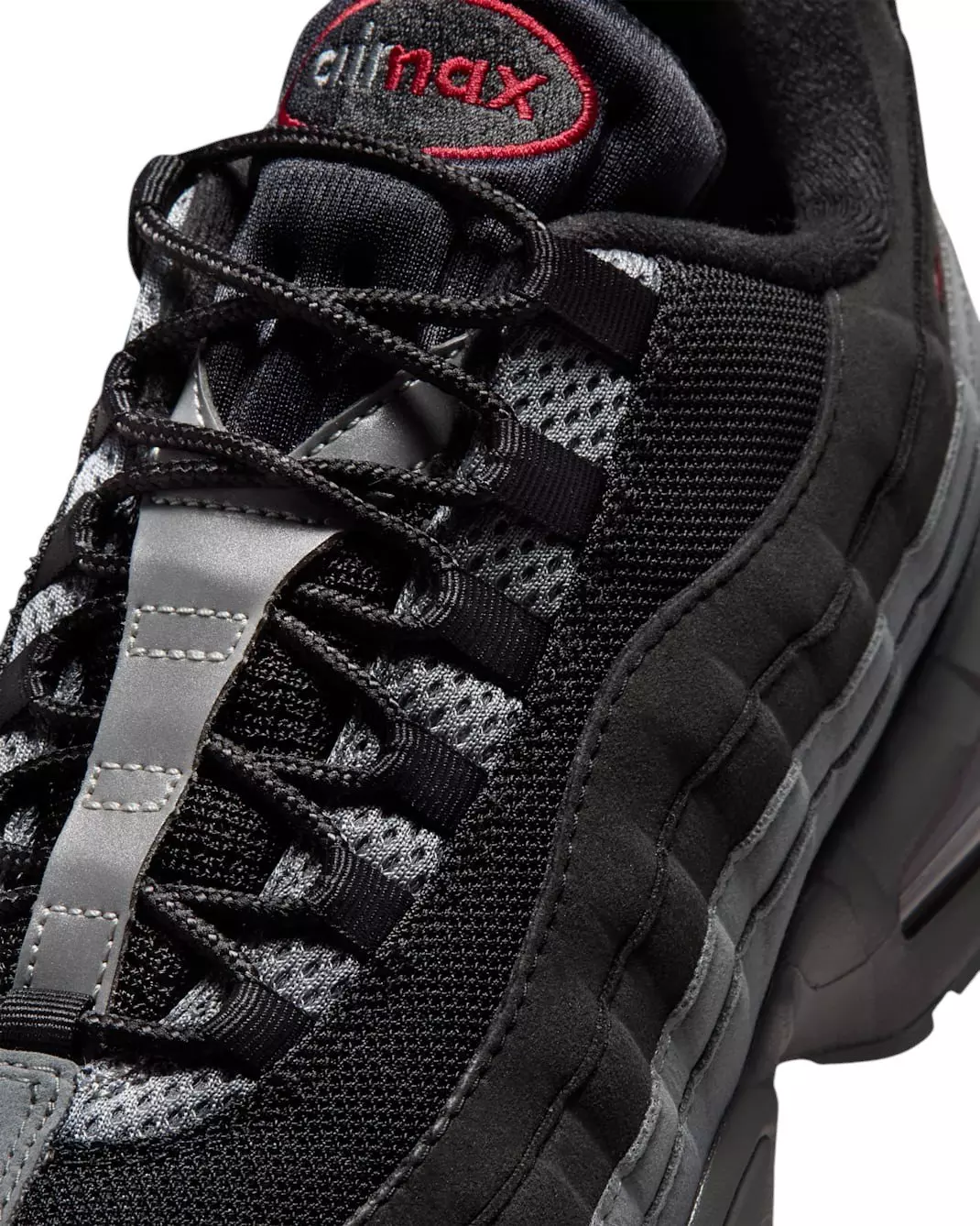 Nike Air Max 95 Big Bubble "Black/Smoke Grey/Dark Smoke Grey/Tough Red" Men's Shoe - BLACK/GREY/DK GREY/RED