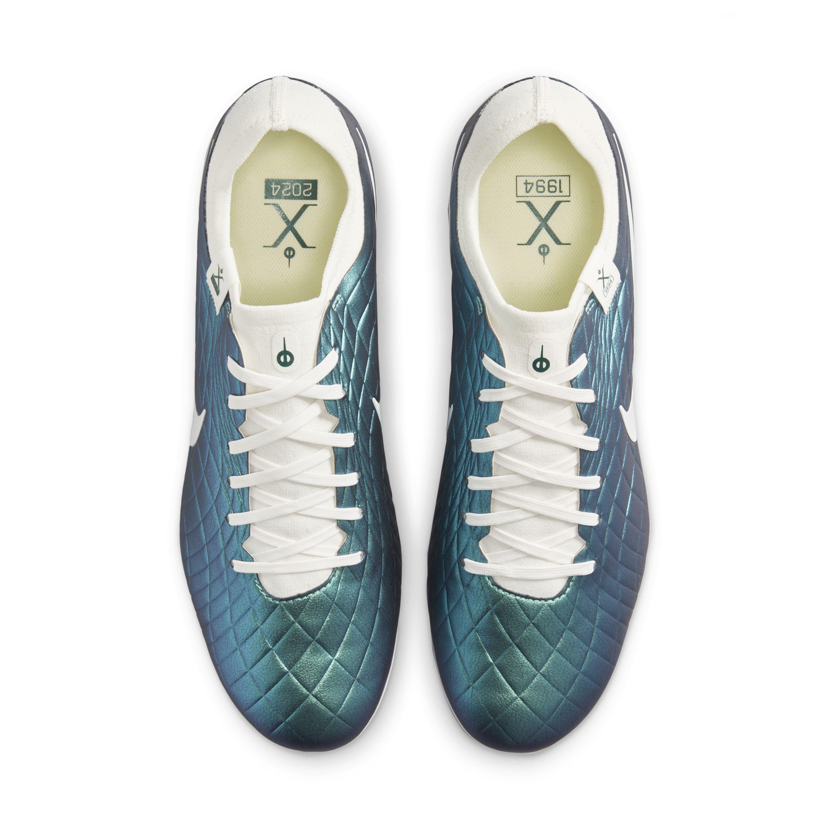 Nike Tiempo Legend 10 Pro 30 FG "Dark Atomic Teal/Sail" Grade School Kids' Soccer Cleat - DK TEAL/SAIL Thumbnail View 4