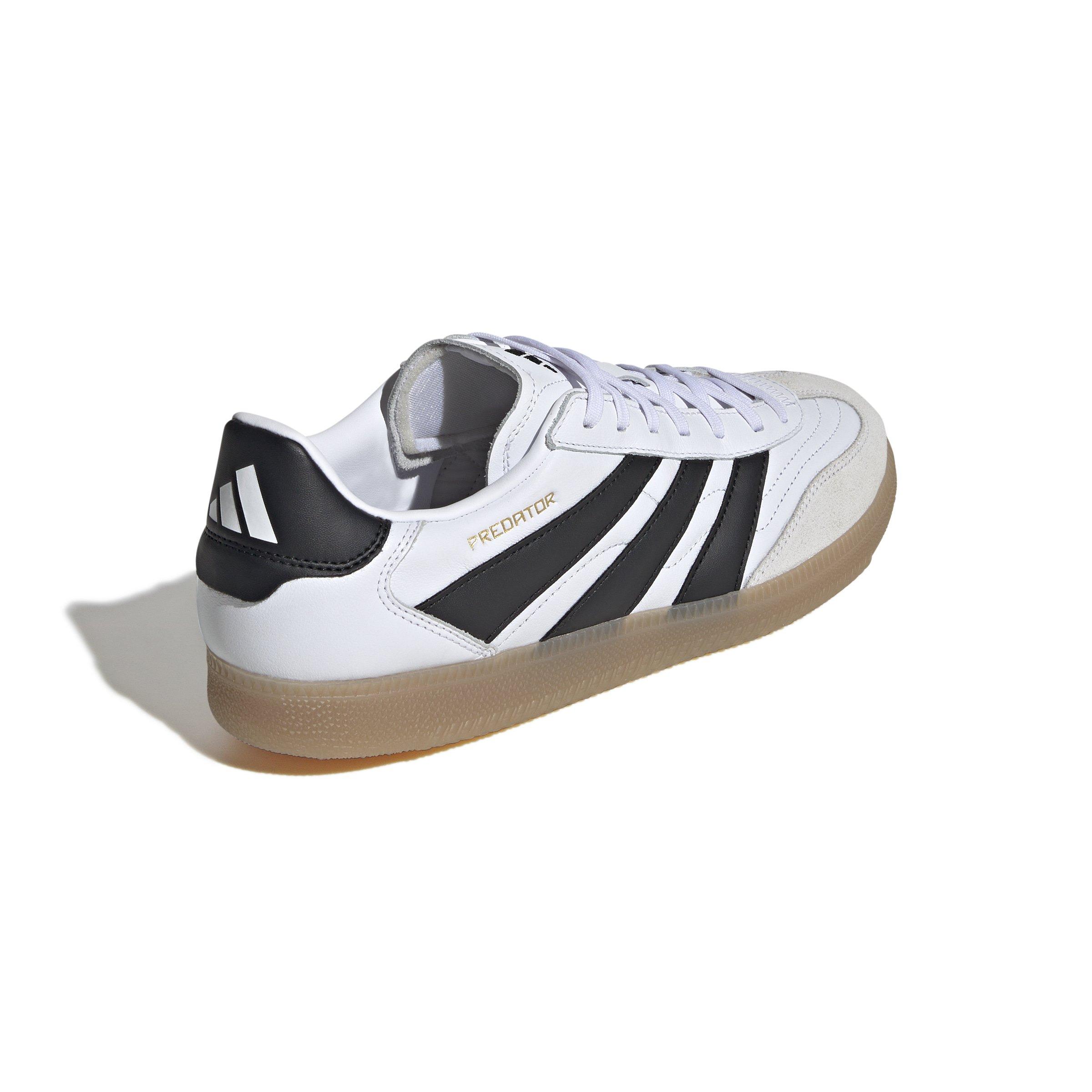 adidas Predator Freestyle Indoor "Ftwr White/Core Black/Gold Metallic" Unisex Soccer Shoe - WHITE/BLACK/GOLD Thumbnail View 4