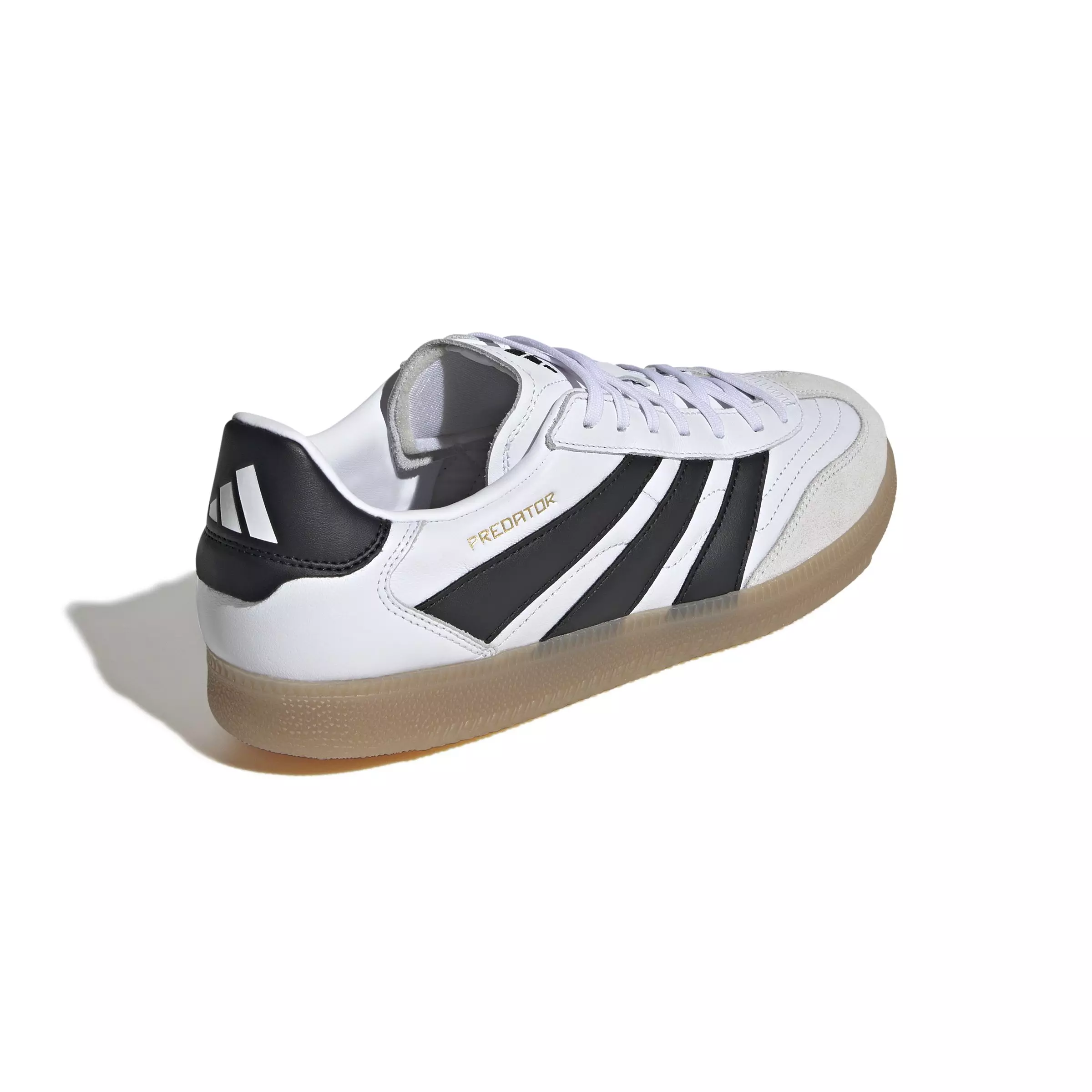 adidas Predator Freestyle Indoor "Ftwr White/Core Black/Gold Metallic" Unisex Soccer Shoe - WHITE/BLACK/GOLD