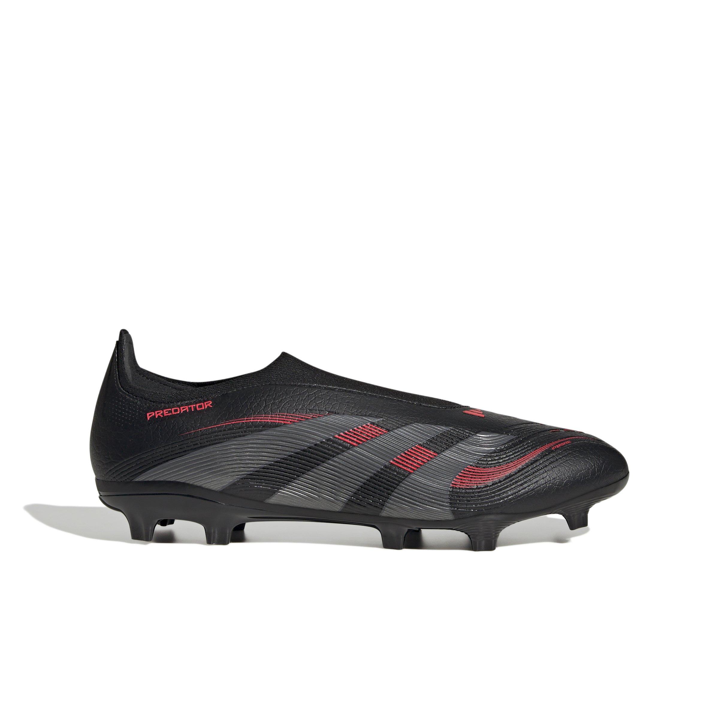 adidas Predator League Laceless MG "Core Black/Grey Four/Lucid Red" Unisex Soccer Cleat - BLACK/GREY/RED Thumbnail View 1