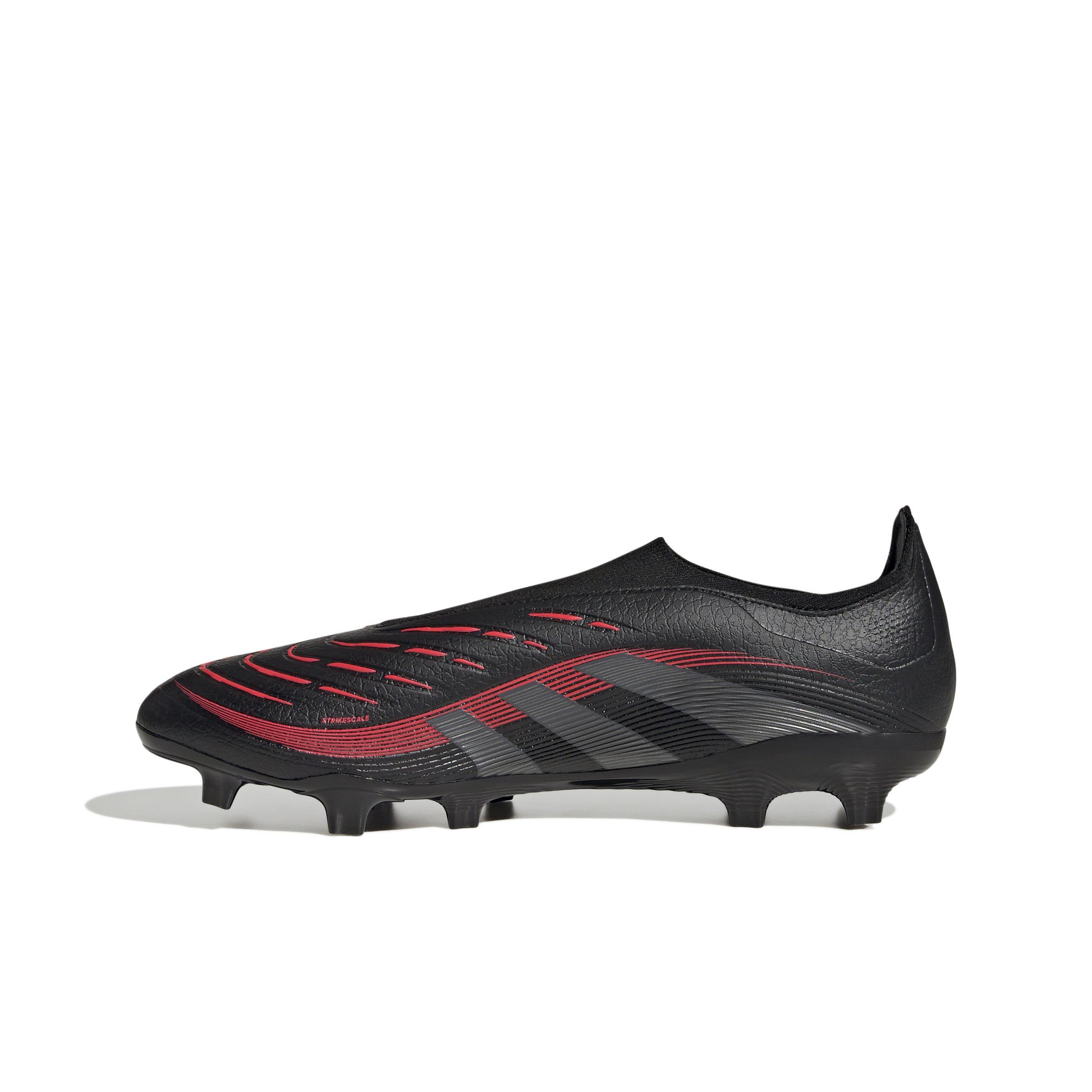adidas Predator League Laceless MG "Core Black/Grey Four/Lucid Red" Unisex Soccer Cleat - BLACK/GREY/RED Thumbnail View 2