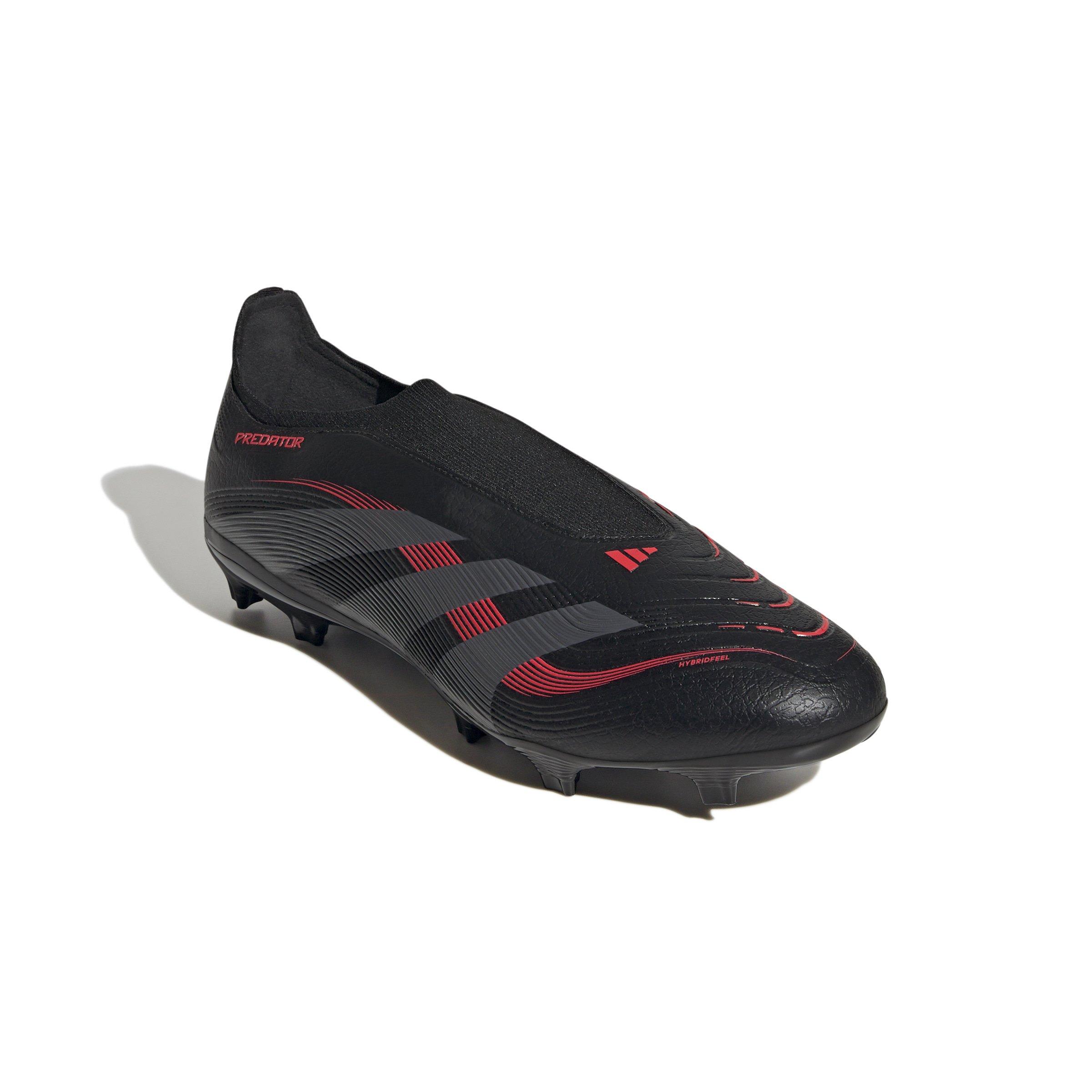 adidas Predator League Laceless MG "Core Black/Grey Four/Lucid Red" Unisex Soccer Cleat - BLACK/GREY/RED Thumbnail View 3