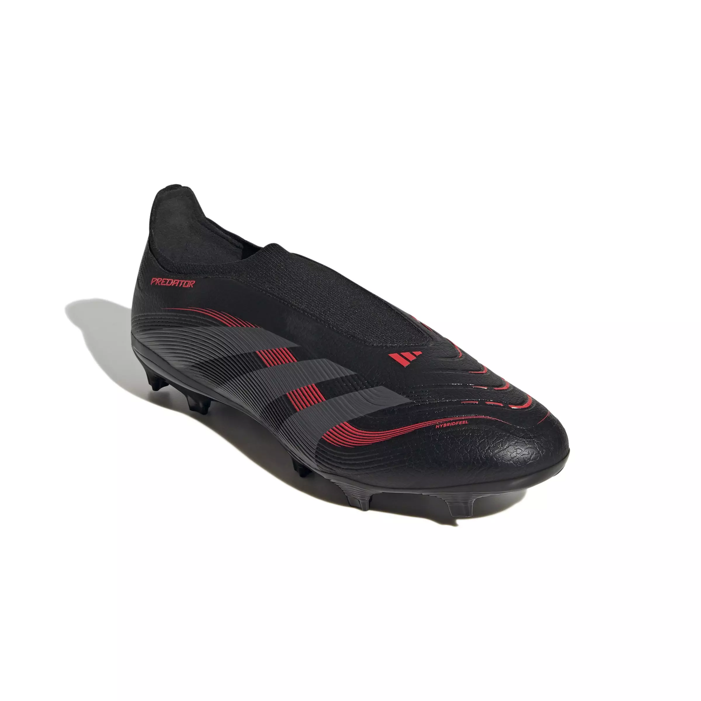 adidas Predator League Laceless MG "Core Black/Grey Four/Lucid Red" Unisex Soccer Cleat - BLACK/GREY/RED