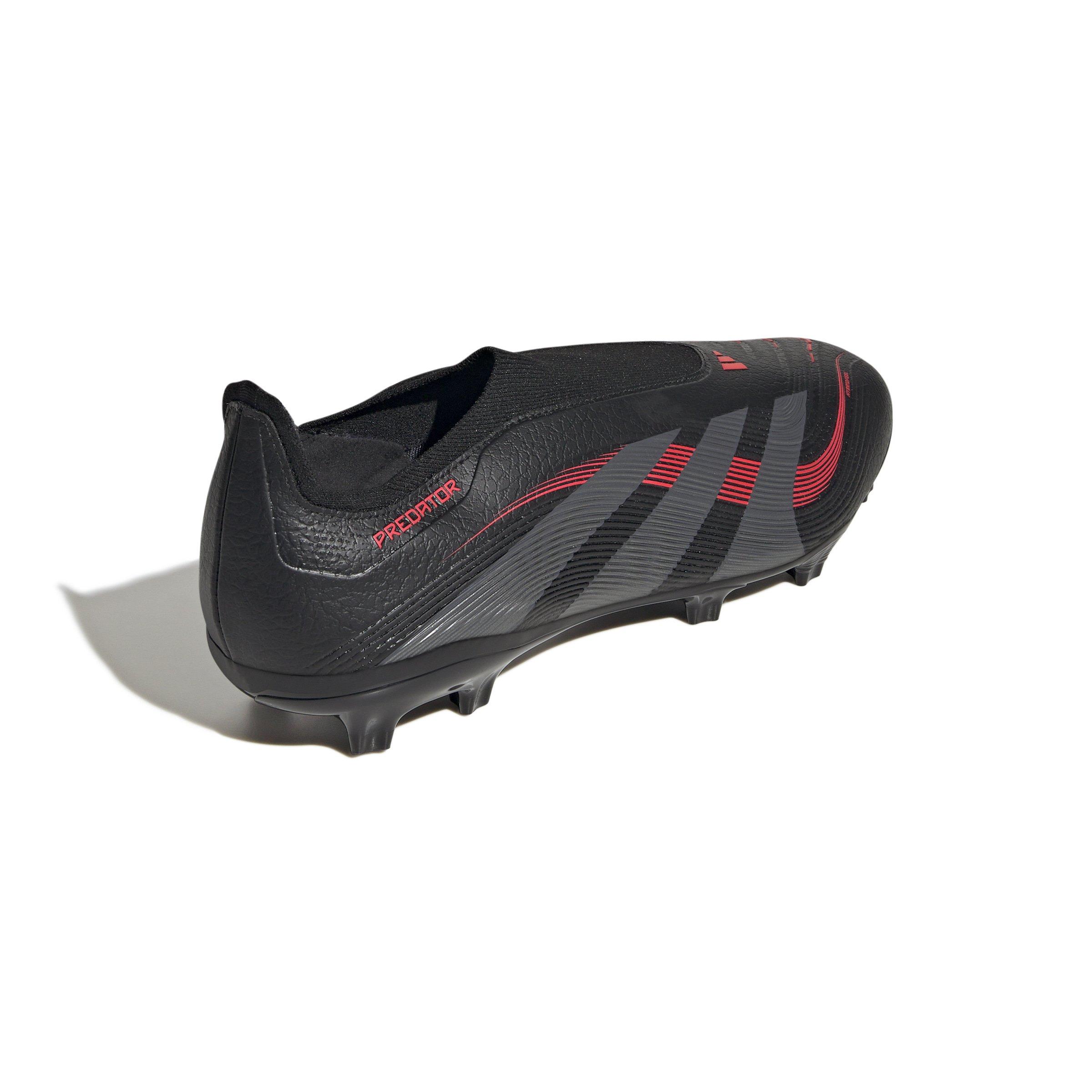 adidas Predator League Laceless MG "Core Black/Grey Four/Lucid Red" Unisex Soccer Cleat - BLACK/GREY/RED Thumbnail View 4