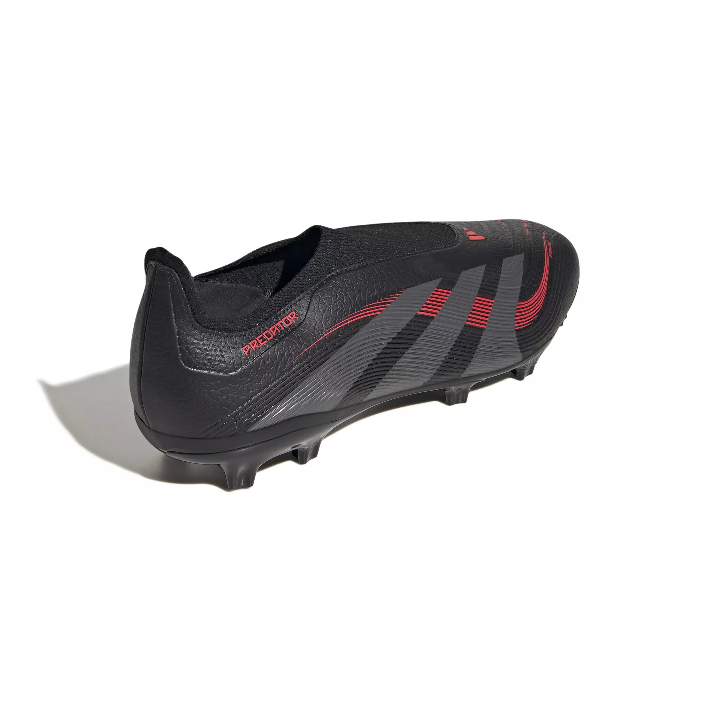 adidas Predator League Laceless MG "Core Black/Grey Four/Lucid Red" Unisex Soccer Cleat - BLACK/GREY/RED