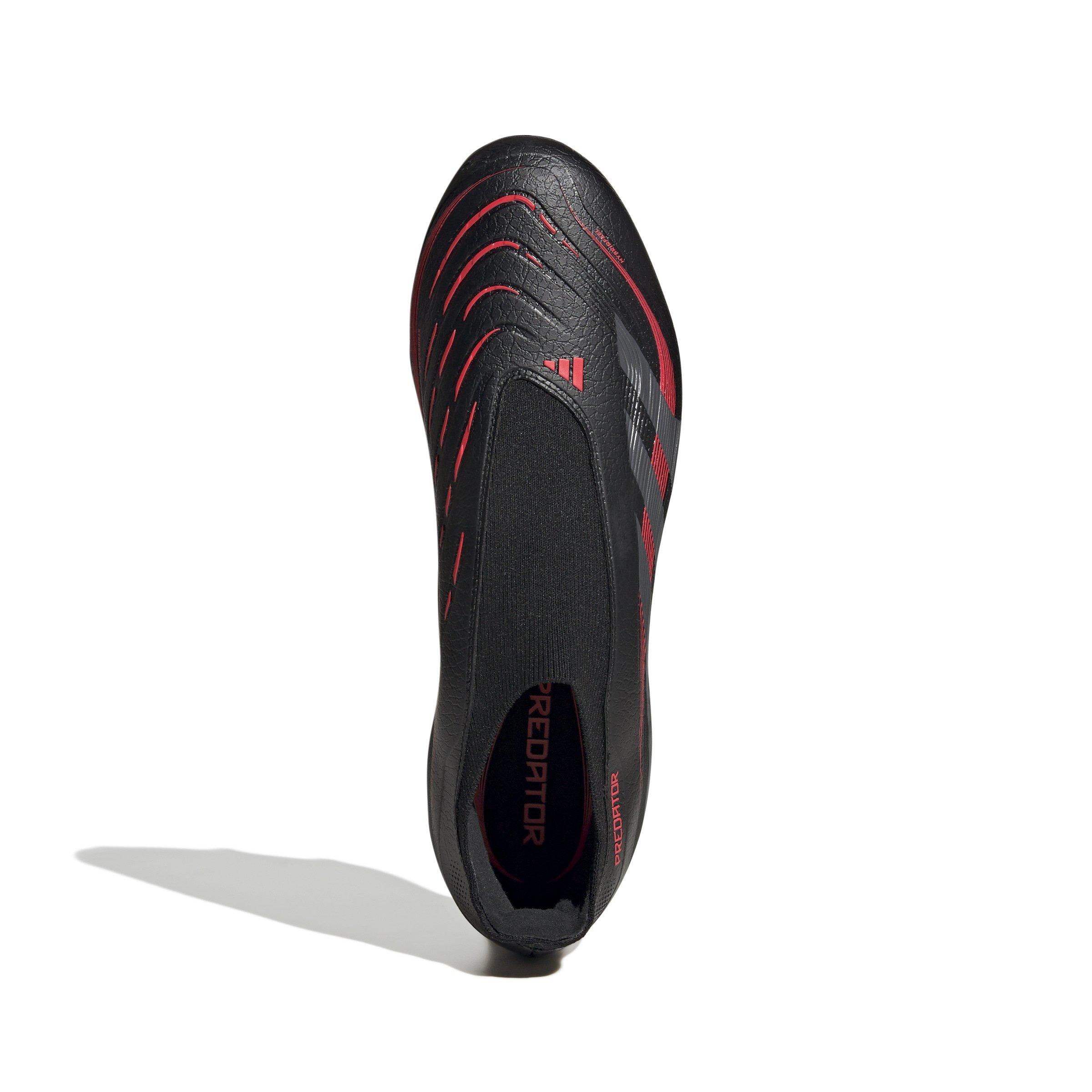 adidas Predator League Laceless MG "Core Black/Grey Four/Lucid Red" Unisex Soccer Cleat - BLACK/GREY/RED Thumbnail View 5