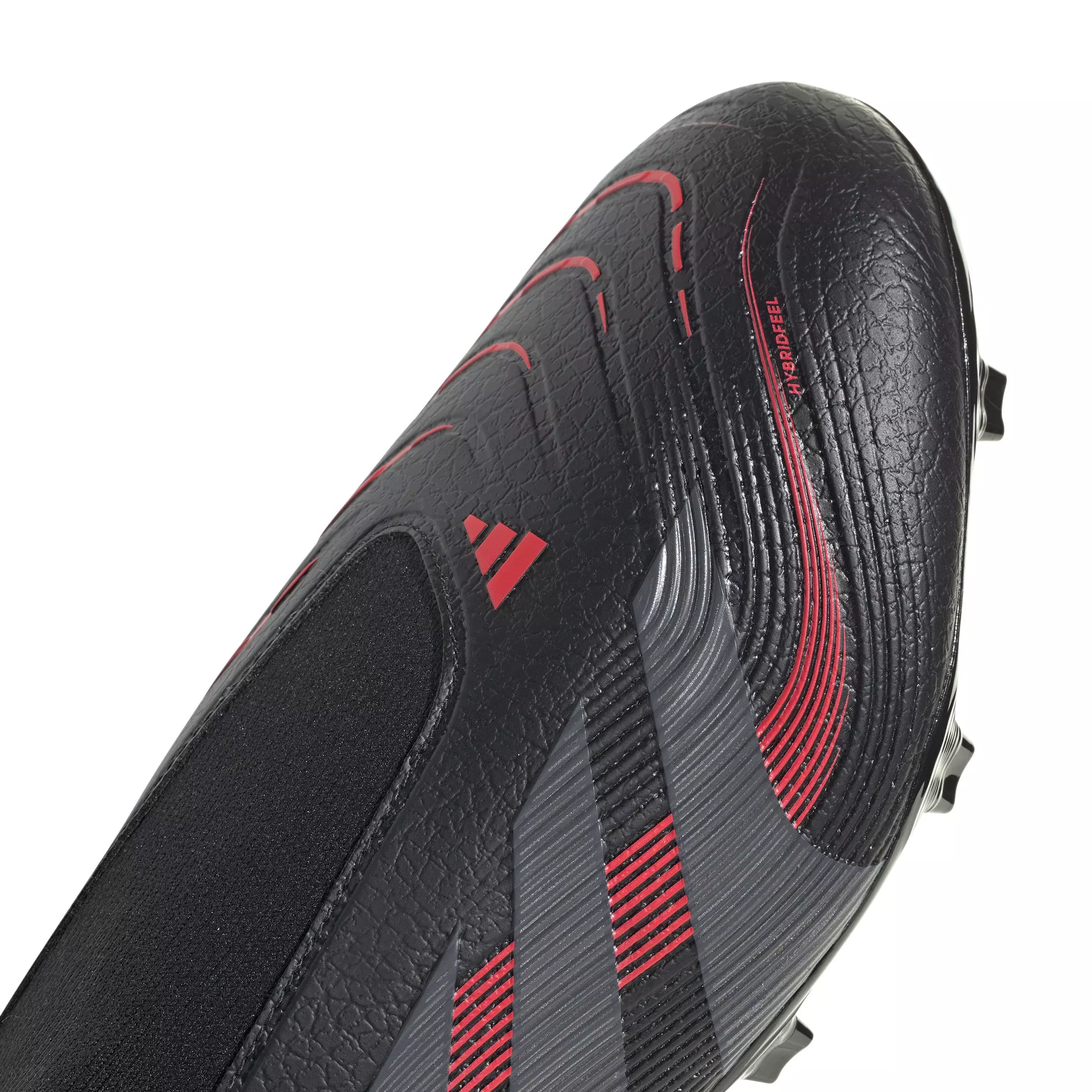 adidas Predator League Laceless MG "Core Black/Grey Four/Lucid Red" Unisex Soccer Cleat - BLACK/GREY/RED