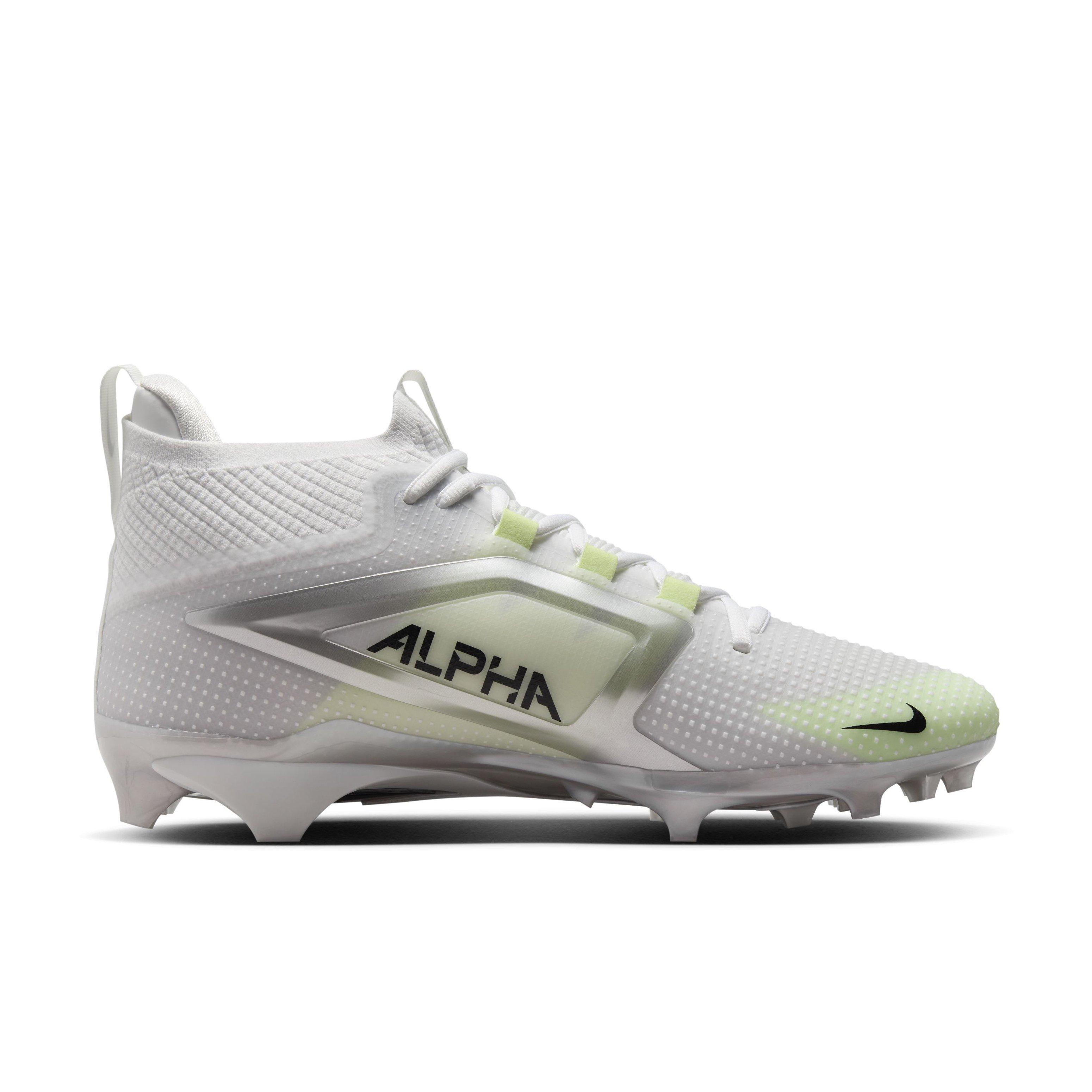 Nike Alpha Menace 4 Elite "White/Metallic Silver/Photon Dust/Black" Men's Football Cleat - WHITE/SILVER/DUST/BLACK Thumbnail View 1