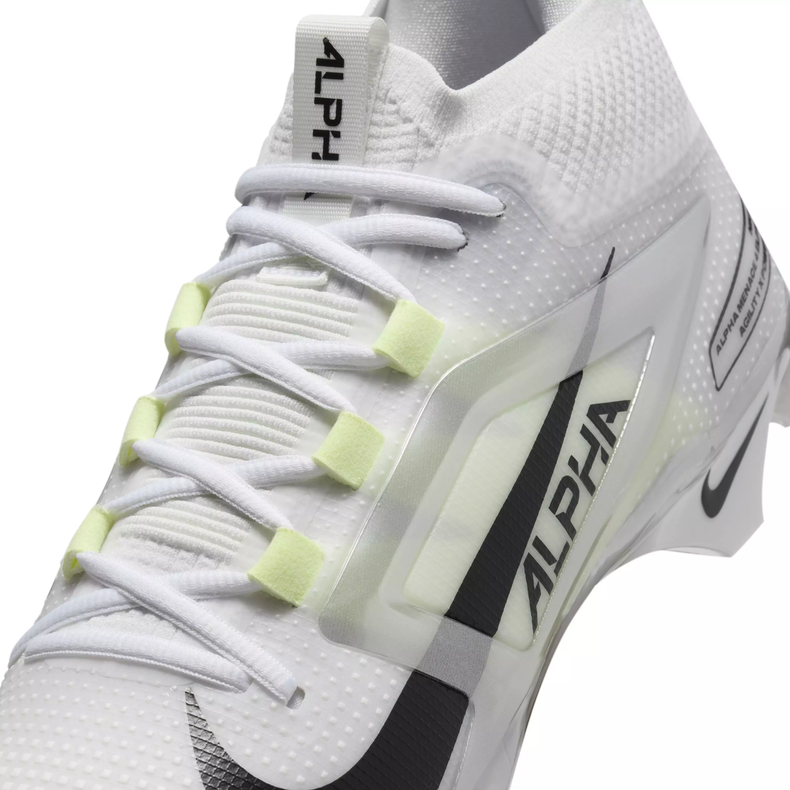 Nike Alpha Menace 4 Elite "White/Metallic Silver/Photon Dust/Black" Men's Football Cleat - WHITE/SILVER/DUST/BLACK