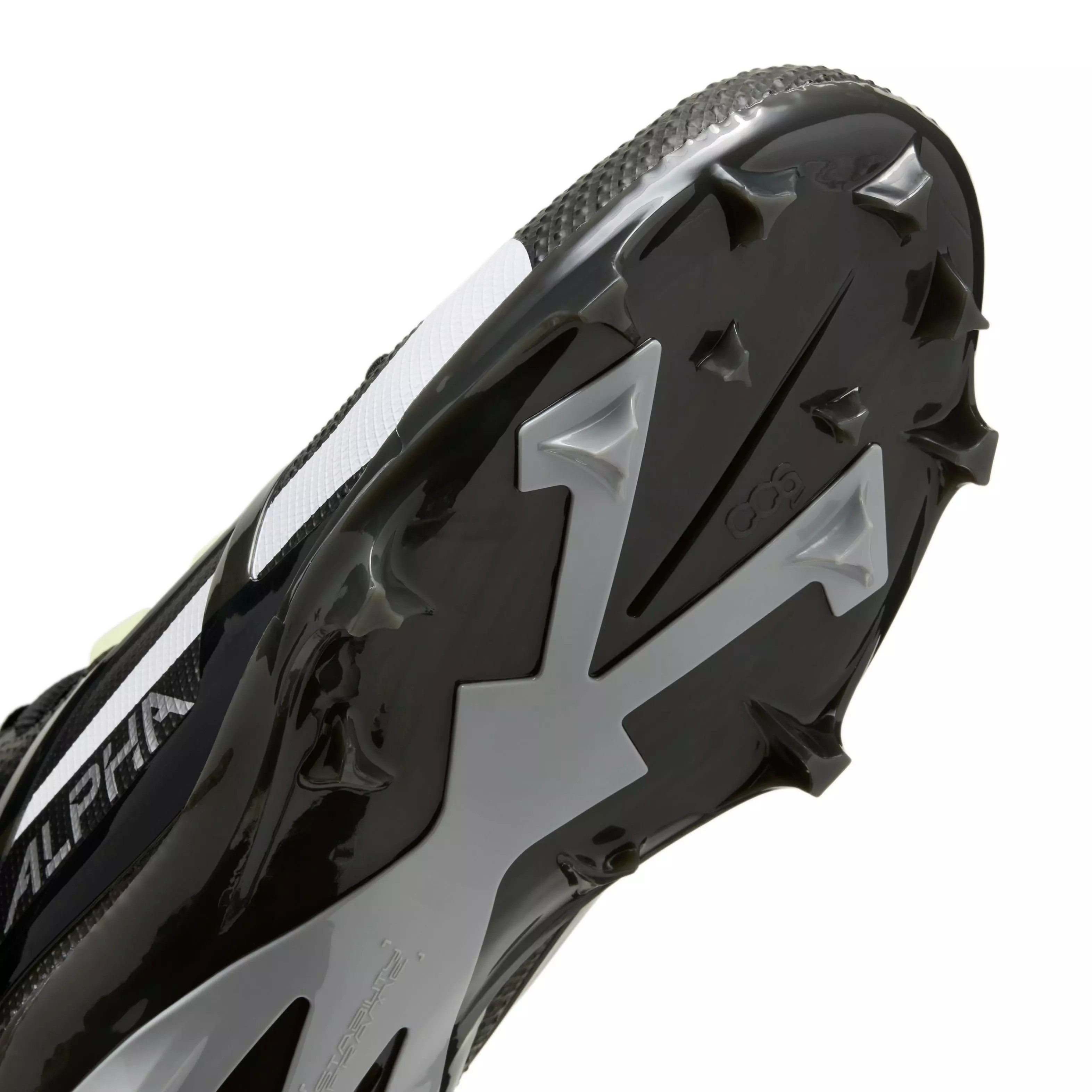 Nike Alpha Menace 4 Elite "Black/Light Smoke Grey/Metallic Silver/White" Men's Football Cleat - BLACK/LT GREY/SILVER/WHITE