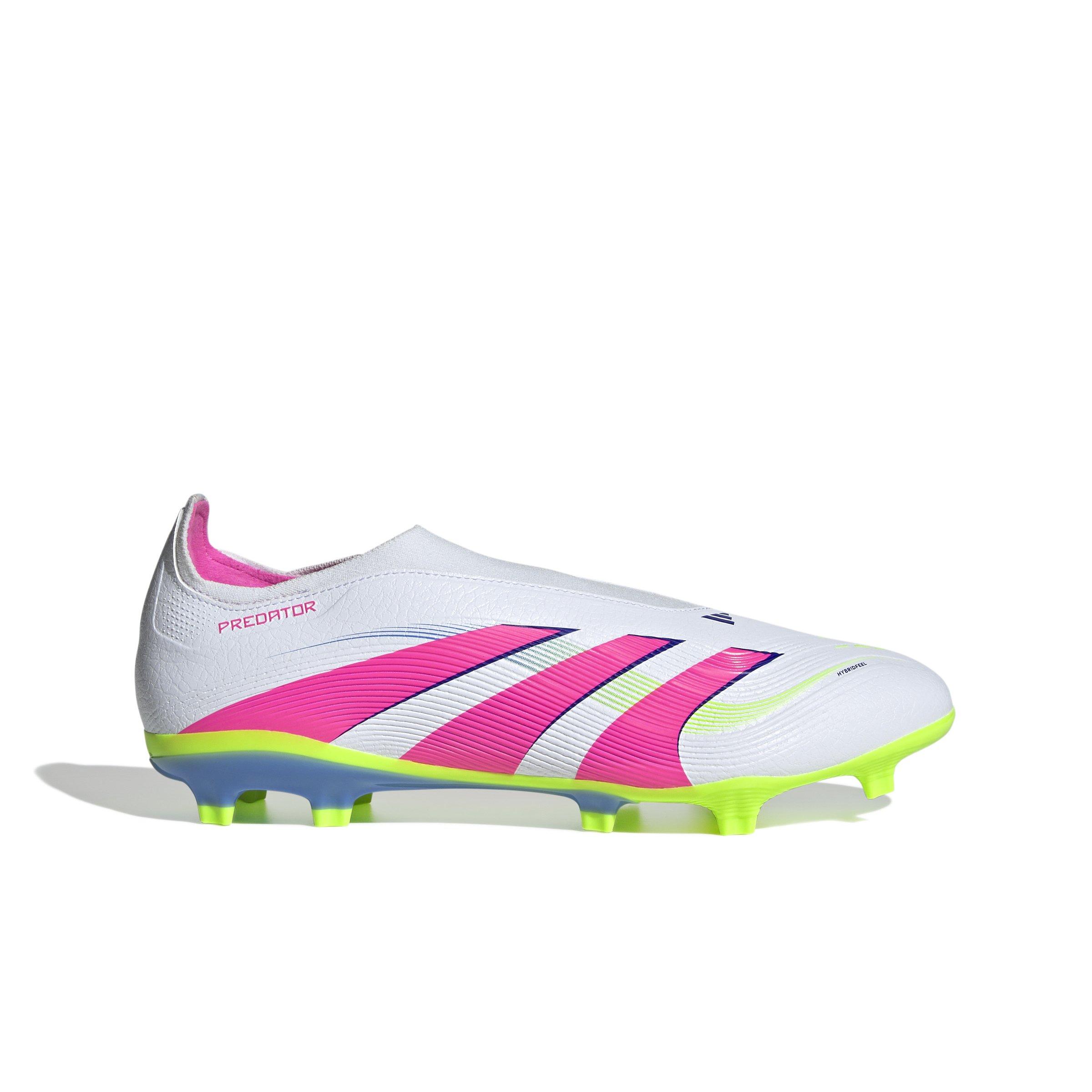 adidas Predator League Laceless MG "Ftwr White/Lucid Pink/Lucid Lemon" Unisex Soccer Cleat - WHITE/PINK/LEMON Thumbnail View 1