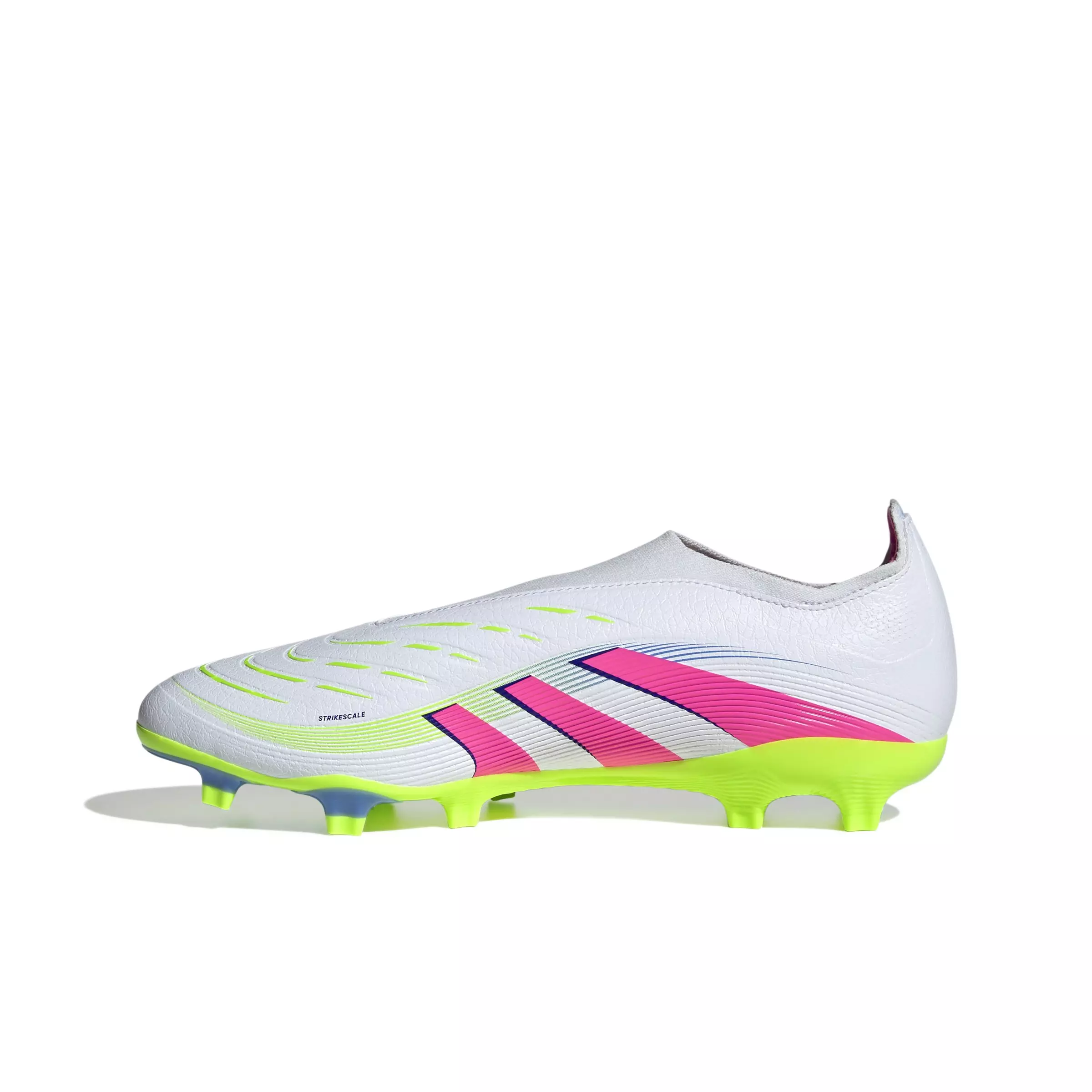 adidas Predator League Laceless MG "Ftwr White/Lucid Pink/Lucid Lemon" Unisex Soccer Cleat - WHITE/PINK/LEMON